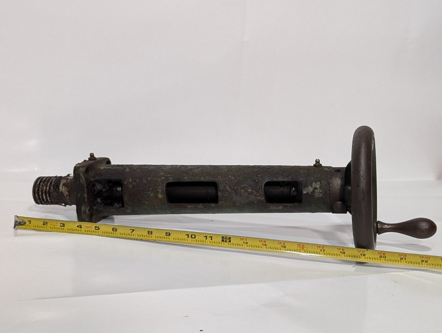 Vintage Industrial Adjustable Dial Wheel with Hand Crank Handle