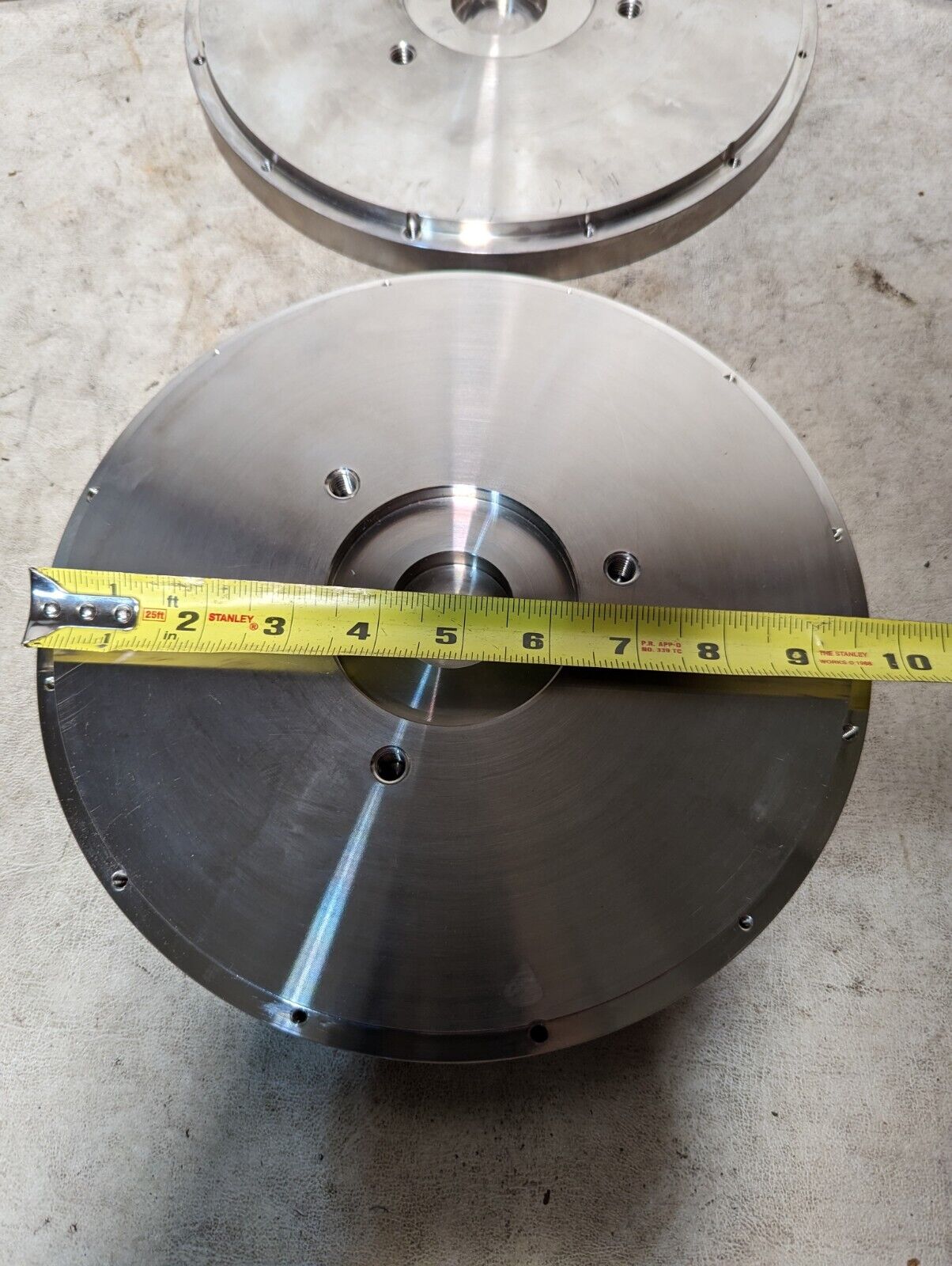 10 inch diameter raised female face blind flange with grooved flat face on rever