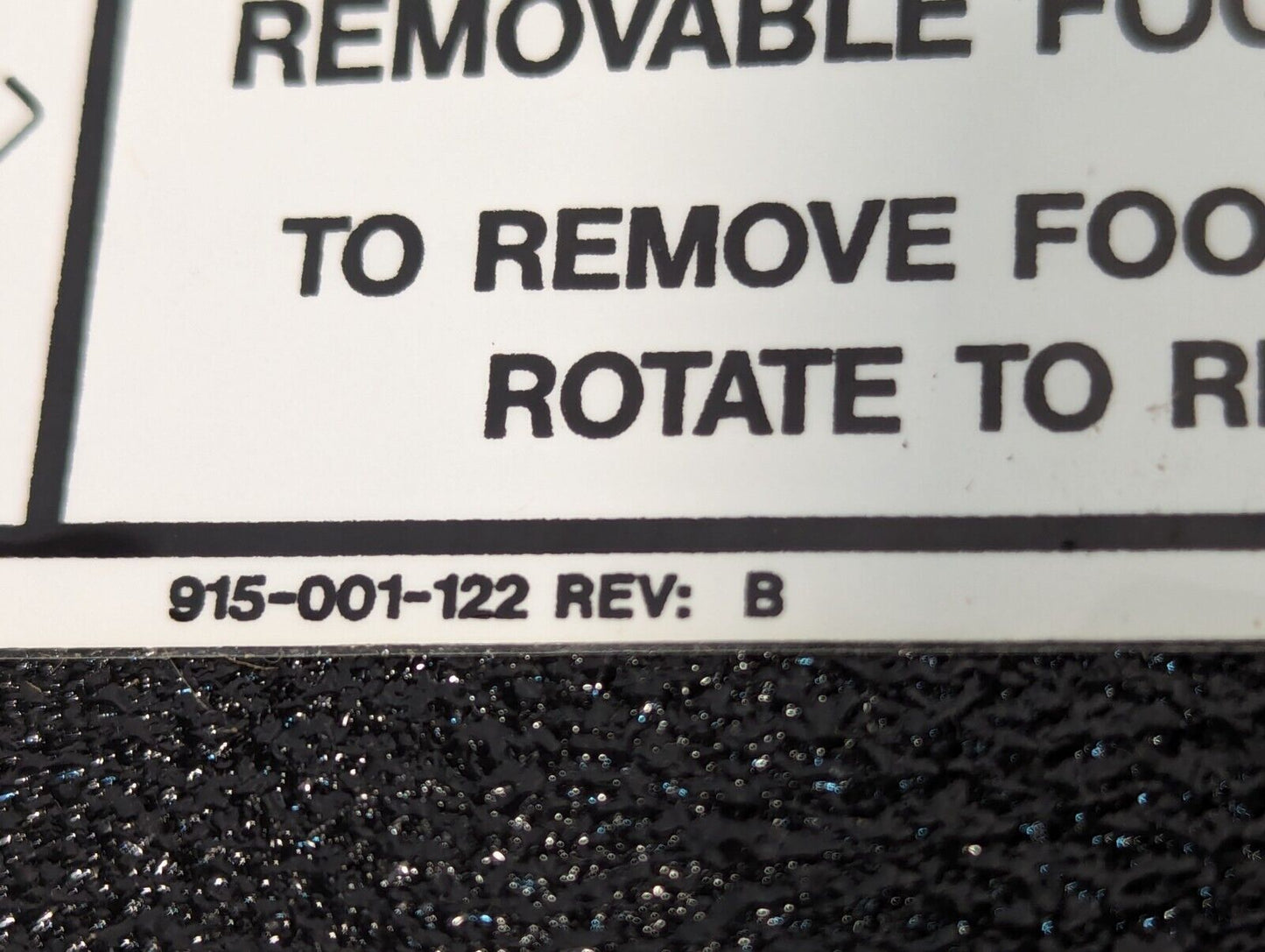915-001-122 Rev B - Removable Foot Board \ Footrest - Free Shipping