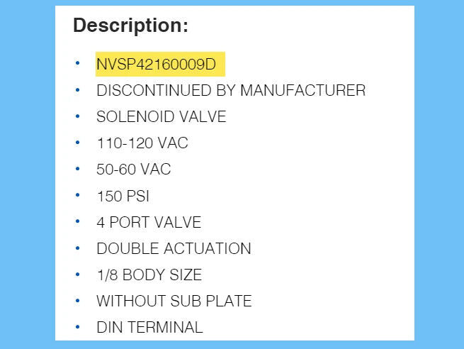SMC NVSP4216-0009D Air Valve with Manifold, 110v @ 50Hz / 120v @ 60Hz -Free Ship