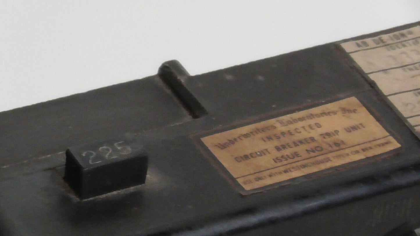 Westinghouse AB De-Ion Trip Unit 2 pole 225A NP2137, identification 1332233