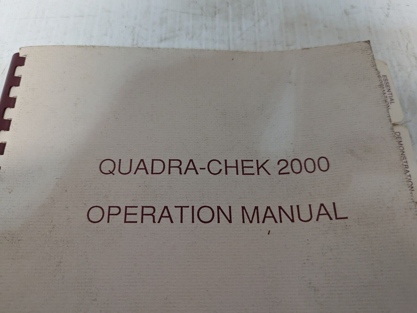 Vintage Metronics Quadra-Chek 2000 Operation Manual