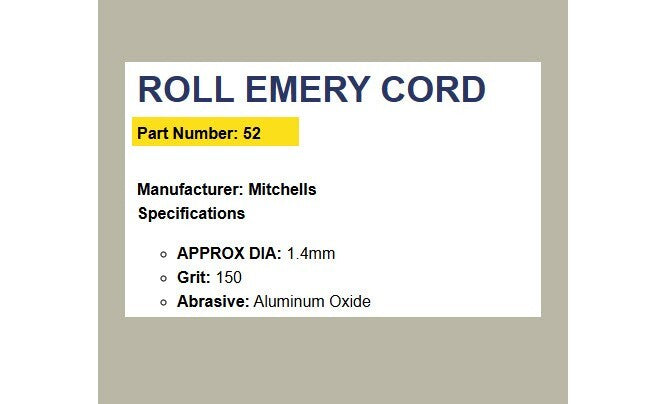 7 Rolls - Mitchell's Abrasive Round Cords & Tape No. 58 (qty 5) / No 52 (qty 2)
