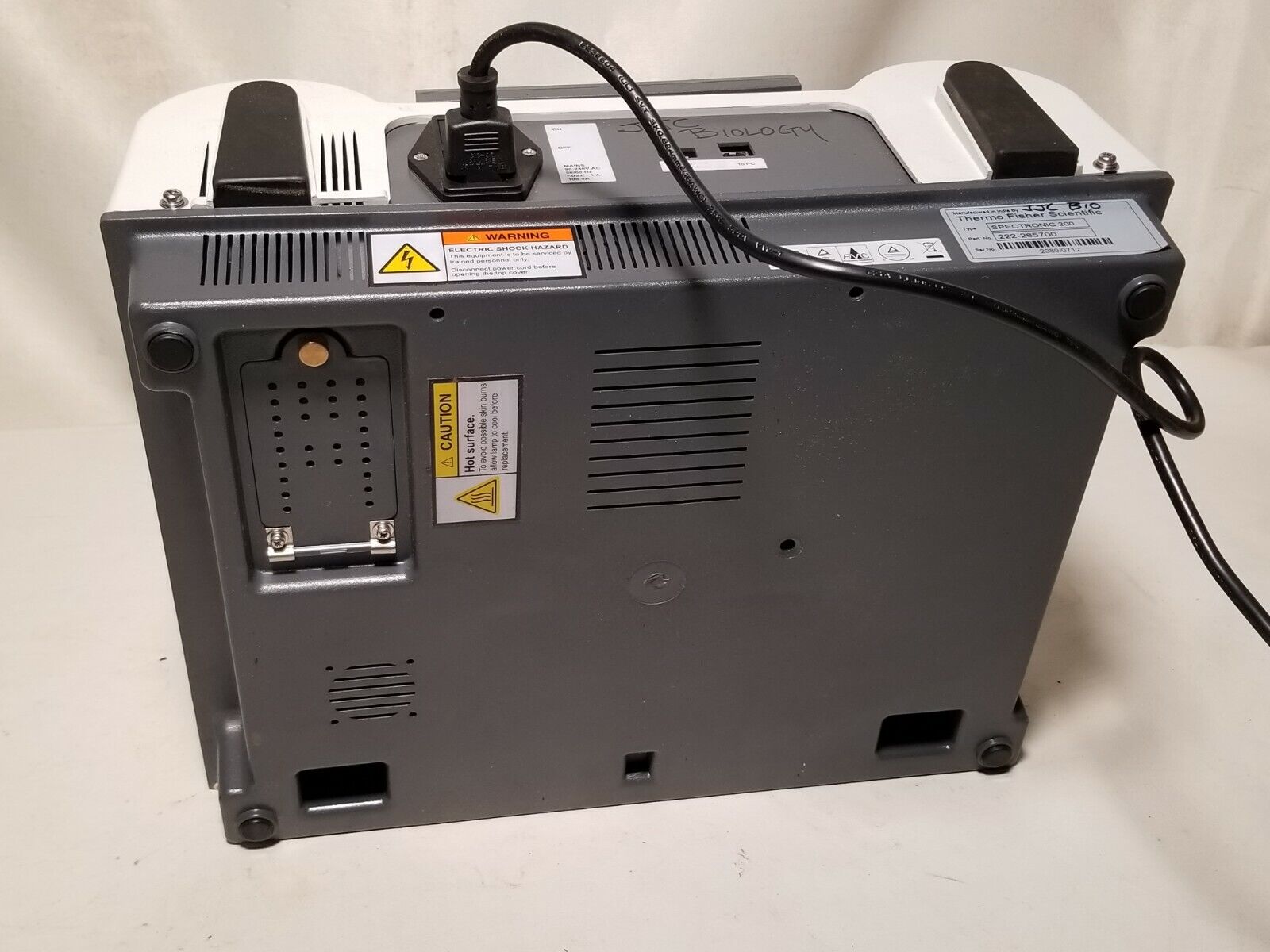 Thermo Scientific Spectronic 200, powers on, but various errors