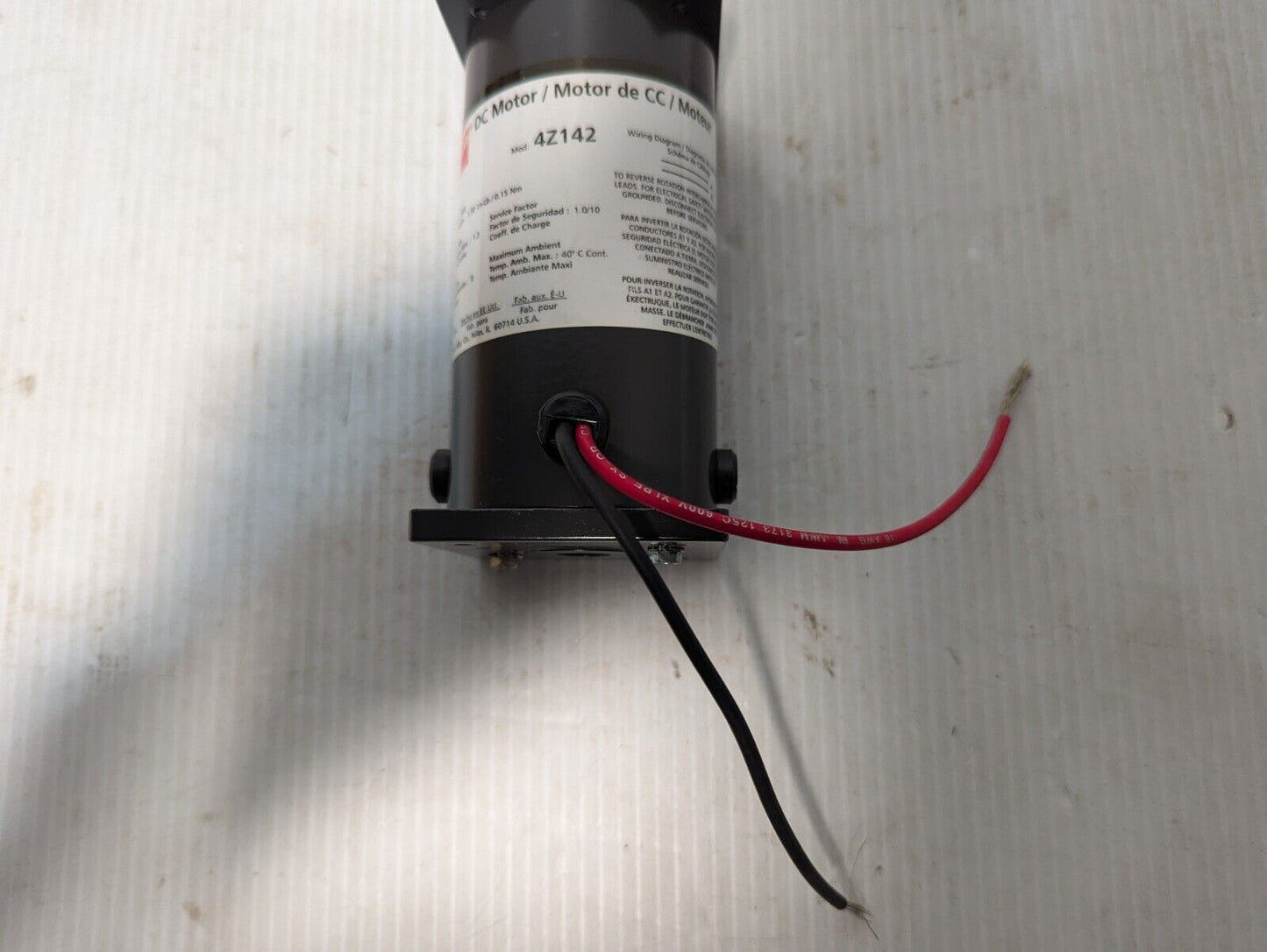 Dayton 4Z142 Permanent Magnet DC Motor, 90VDC, 0.5A, 1/27HP, 1800RPM - Free Ship