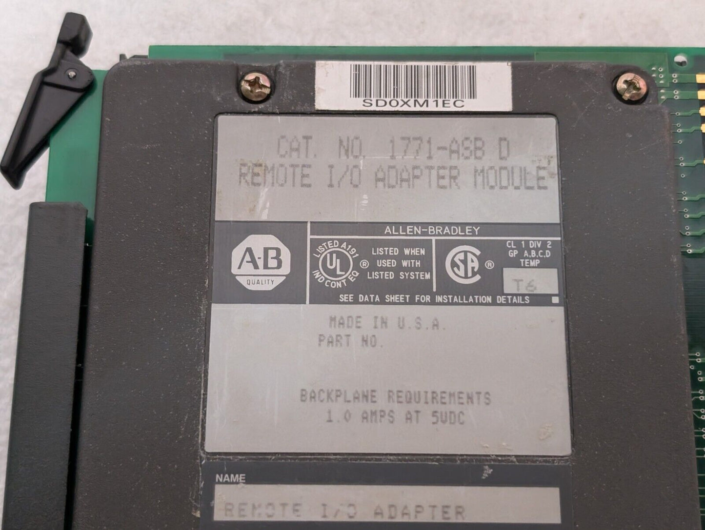 Allen Bradley 1771-ASB/D Remote Input / Output Adapter Module - Free Shipping