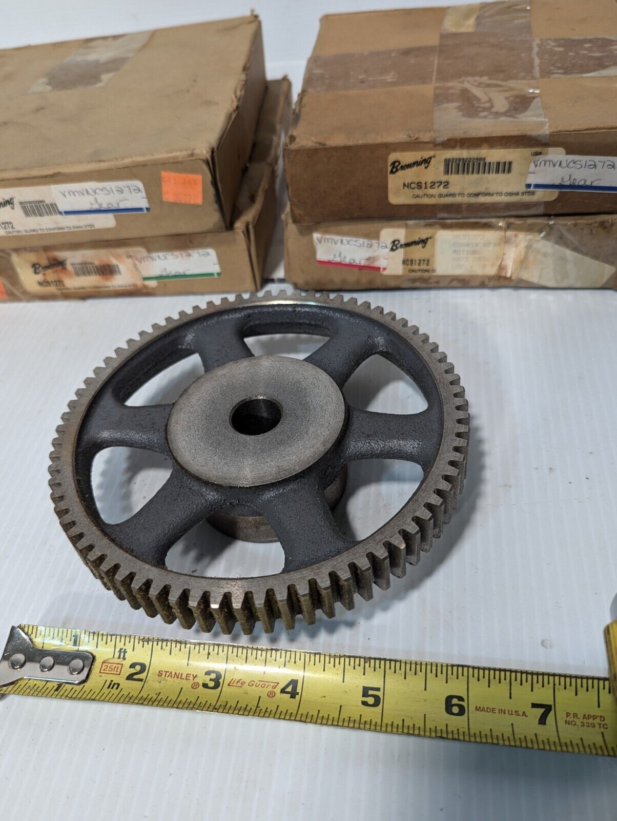 Browning NCS1272 External Tooth Spur Gear, 12DP, 14.5PA, 72 Teeth, .75 Face/Bore