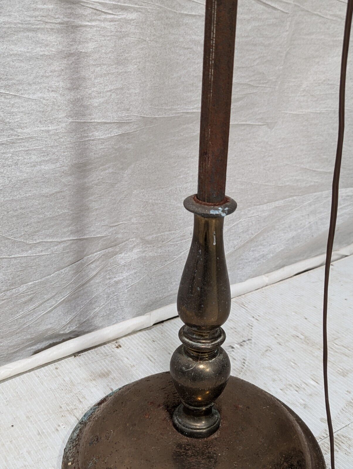 Vintage Mid-Century Milk Glass Floor Lamp 58" Tall