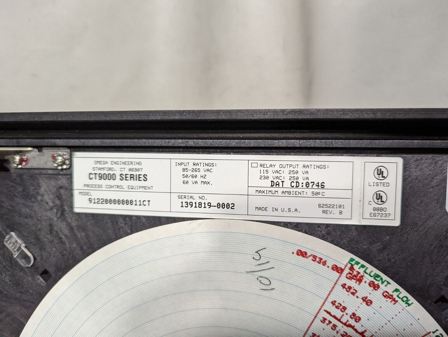 Omega 9122000000011CT, CT9000 microprocessor-based circular chart recorder