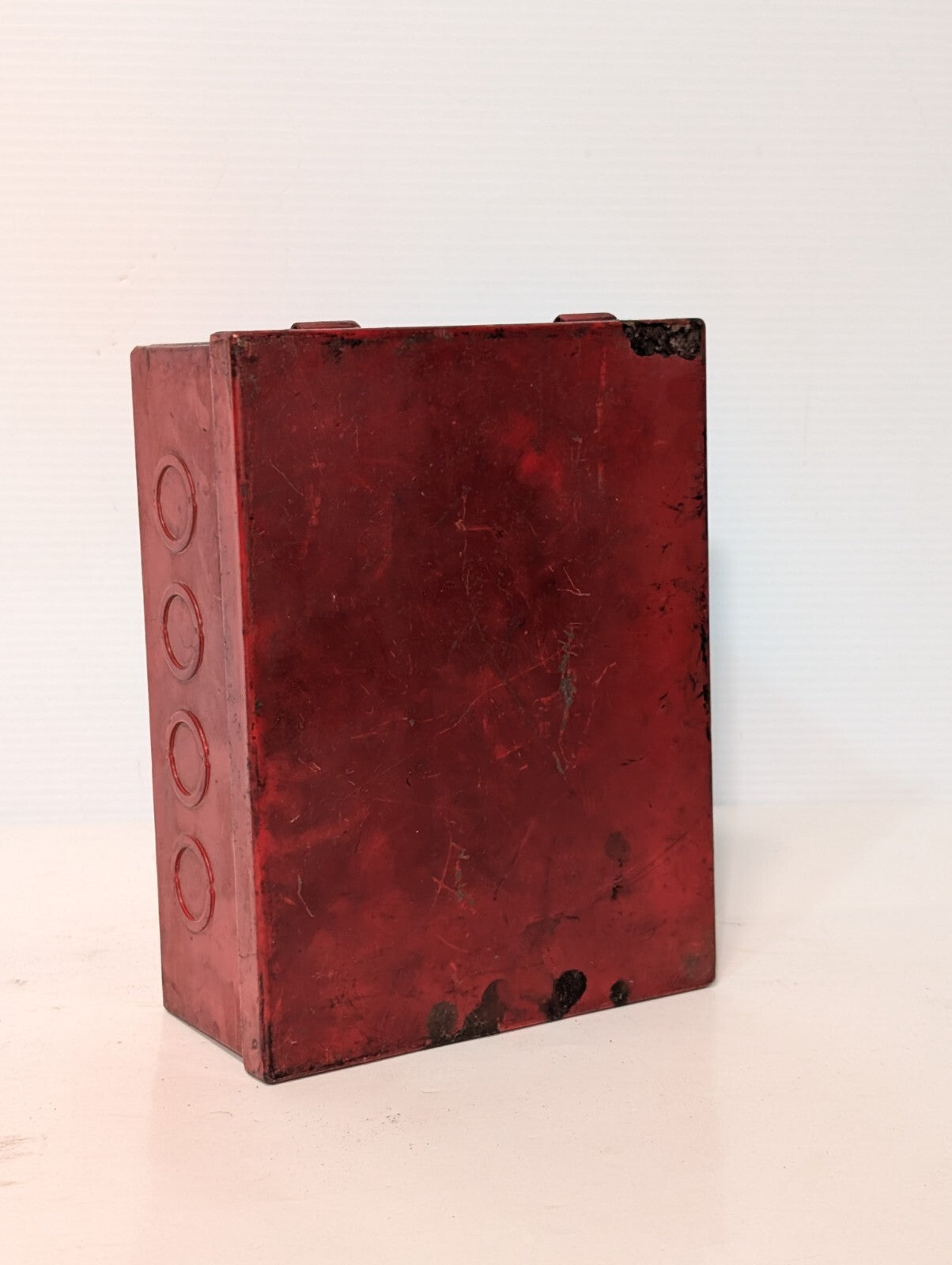 Unbranded Junction Box Enclosure 8" x 6" x 3.25", Punch Outs, Hinged Lid, Red