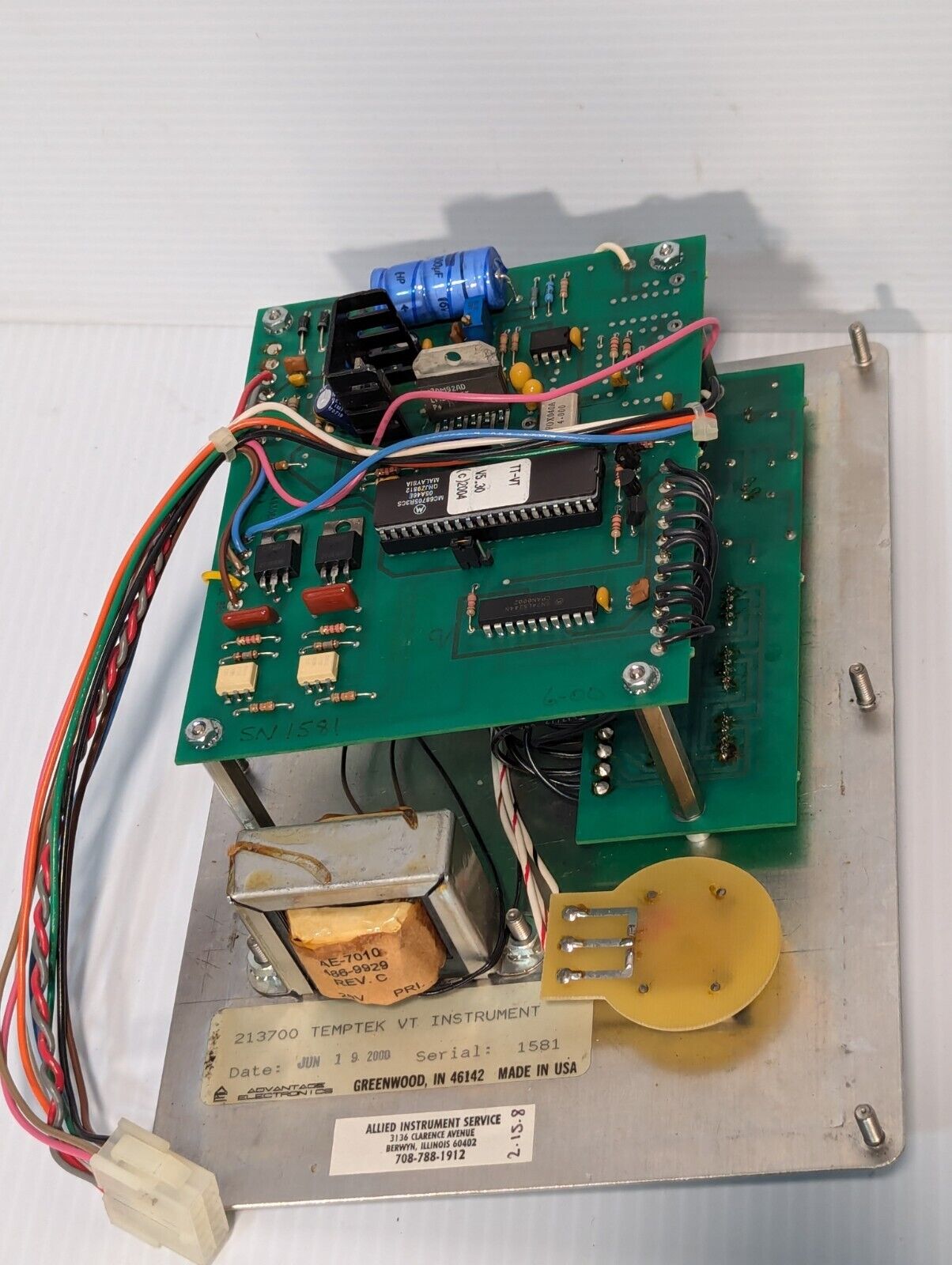 Advantage Electronics 213700 Temptek VT Instrument temperature control panel