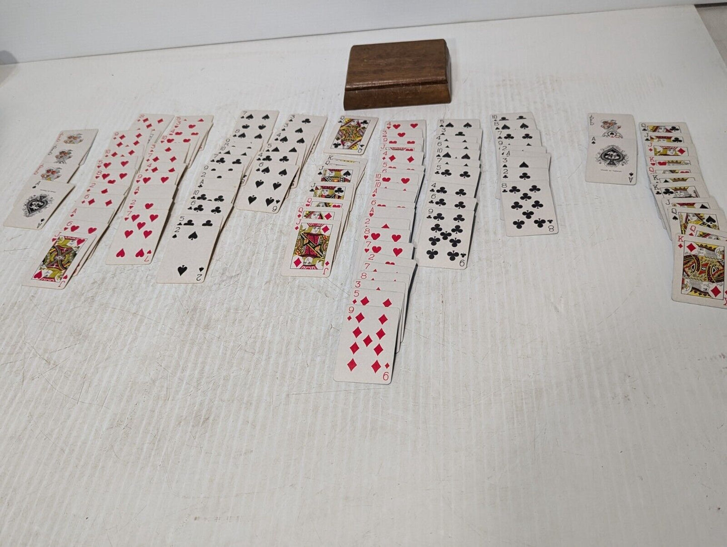 Vtg Mallard Duck Wood Playing Card Storage Box, 2 Decks, 1983 - Free Ship