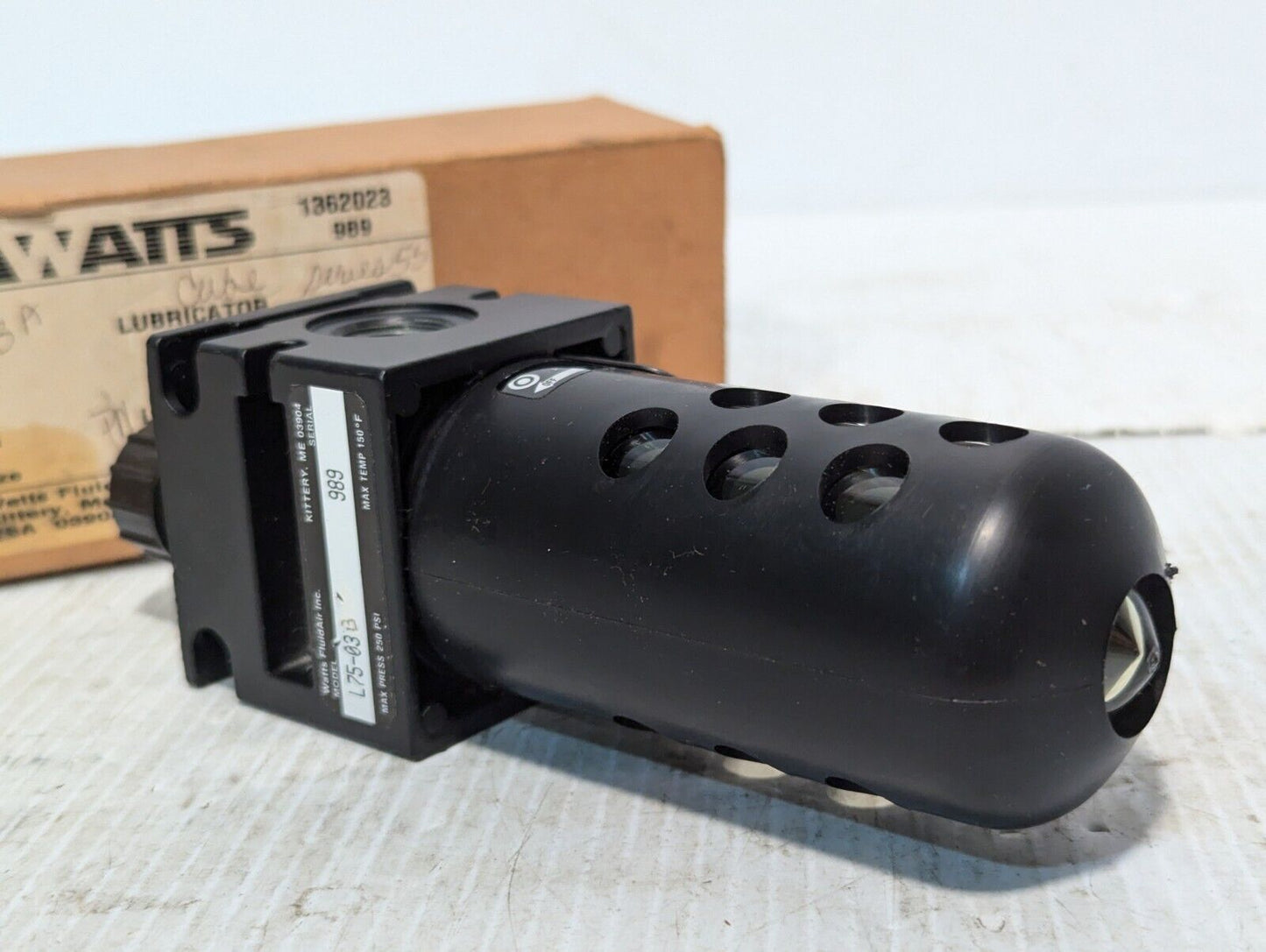 Watts L75-03B "Qube" Pneumatic Lubricator 3/8" 150 PSI - Free Shipping