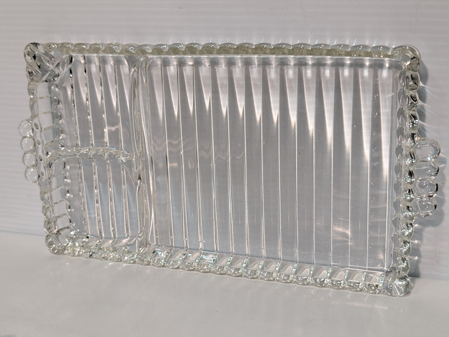 Vintage Mid Century Hazel Glass Atlas Party, TV, Snack, Smoke Rolling, Ash Tray
