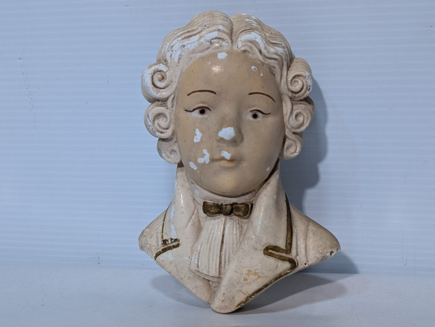 Vintage French King Louis Plaster 3D Bust Wall Plaque