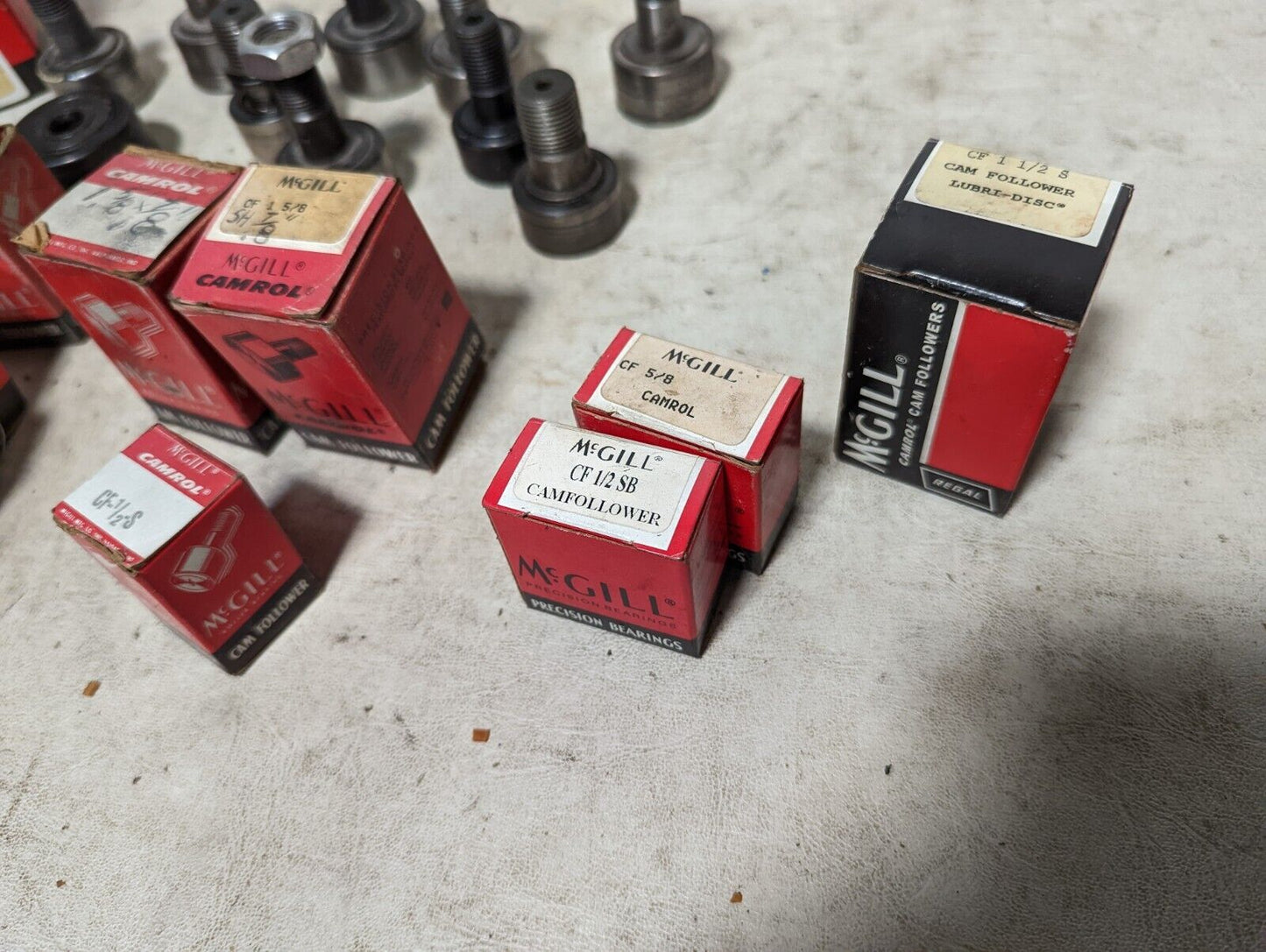 Lot of McGill cam followers: CFH 3/4SB, CF 3/4SB, CF 5/8B, CF 1/2 SB, CF 5/8, ++