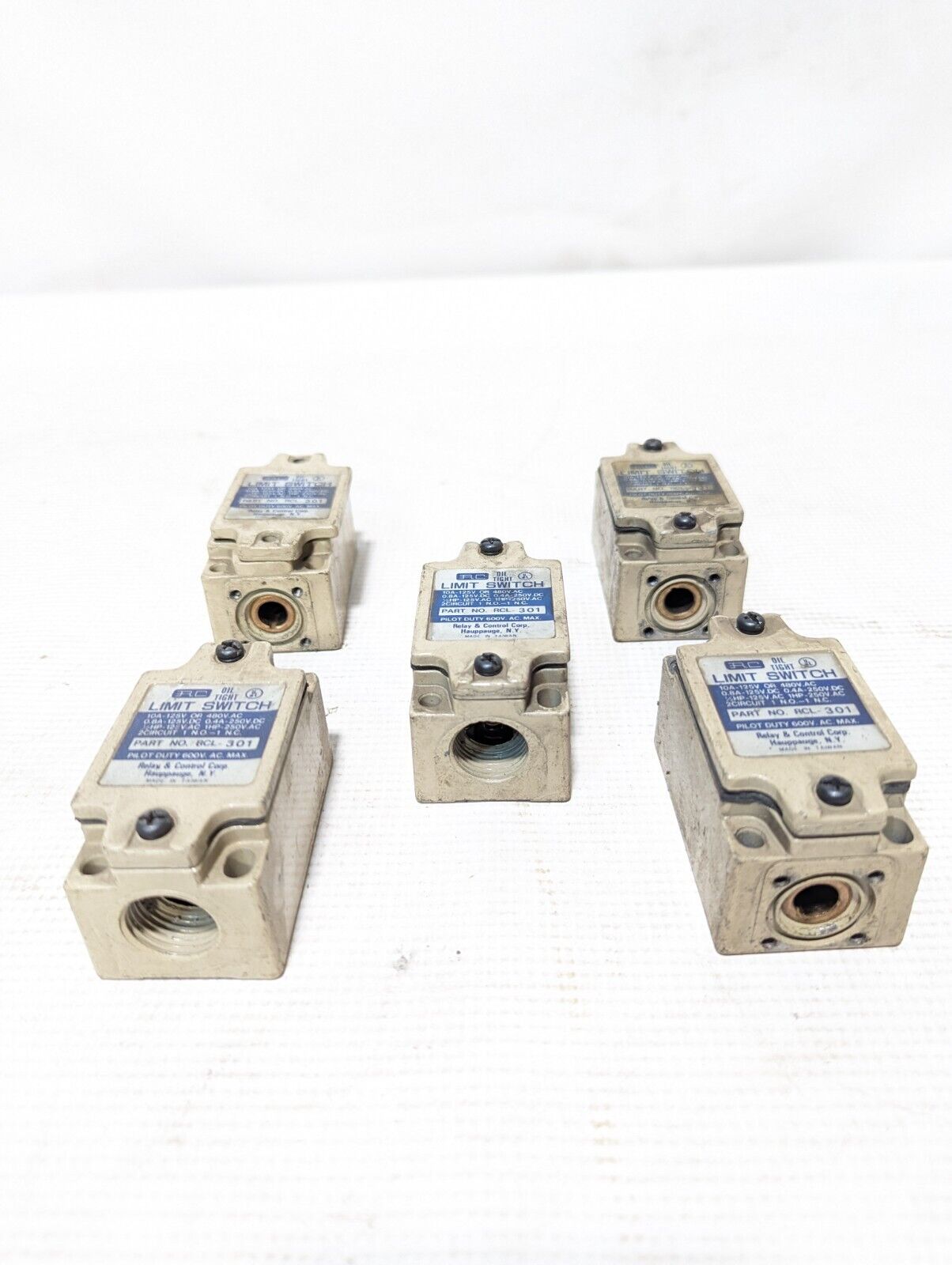 Lot of 5 Relay & Control RCL-301 oil tight limit switches for parts, no levers