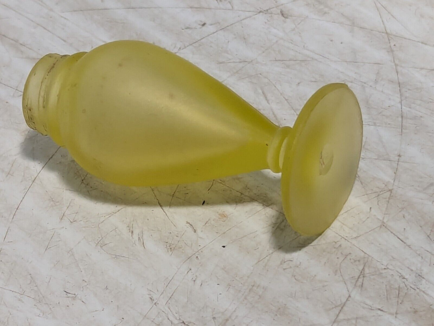 Vintage Vibrant Yellow Perfume Bottle, Lemon Glass Tiny Vase - Free Shipping