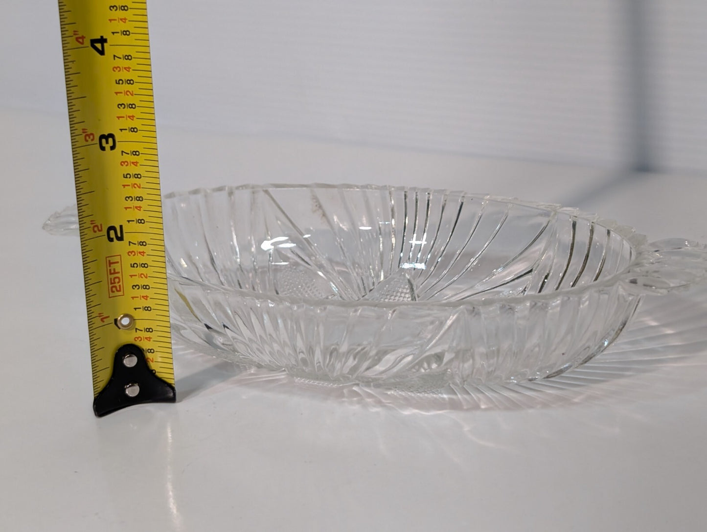 Vintage Hazel Atlas 573 Clear Glass Oval Olive Dish Relish Pattern with Handles