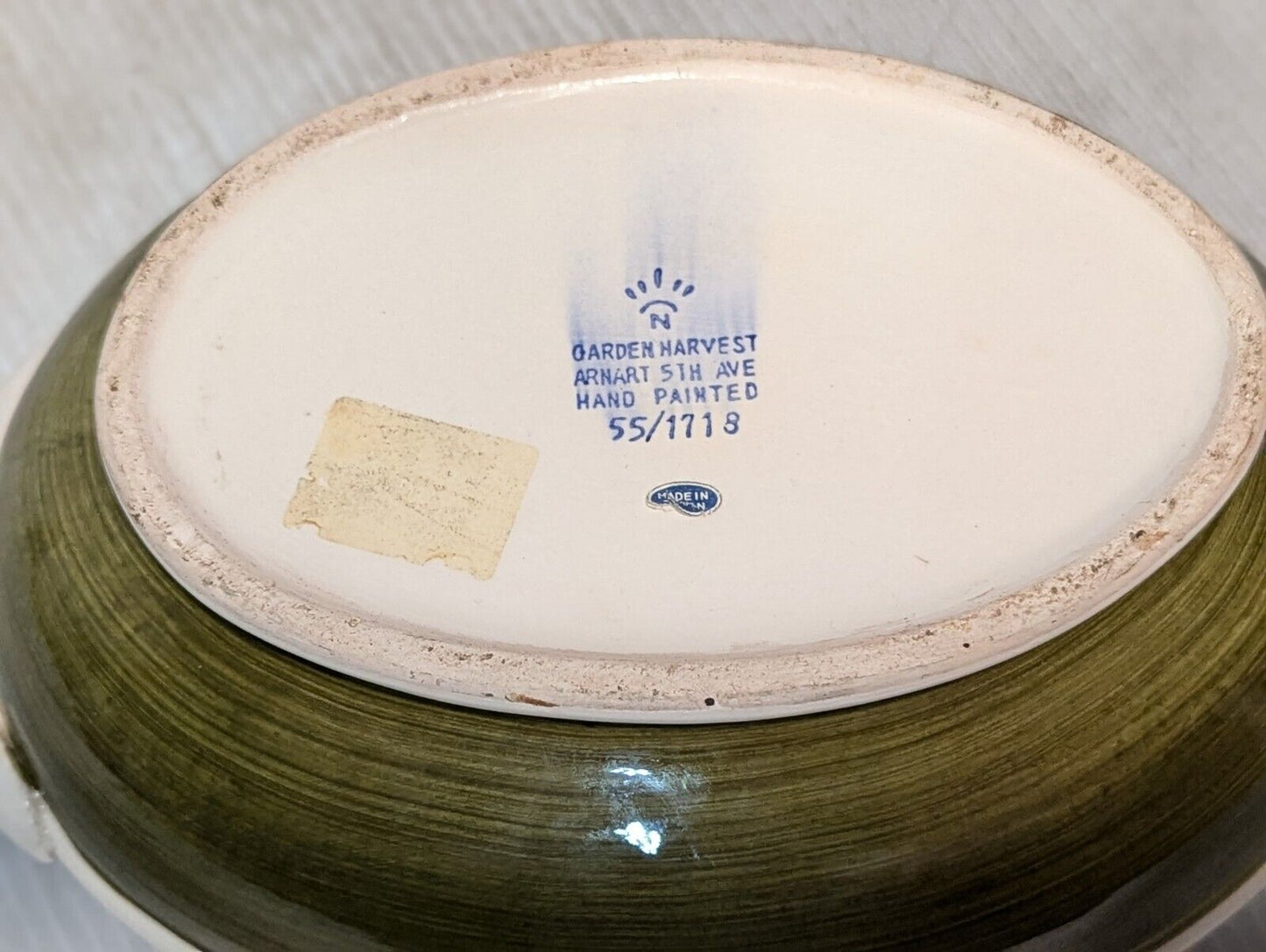 VINTAGE CERAMIC ARNART GARDEN HARVEST GRAVY SAUCE BOAT BOWL - Free Shipping