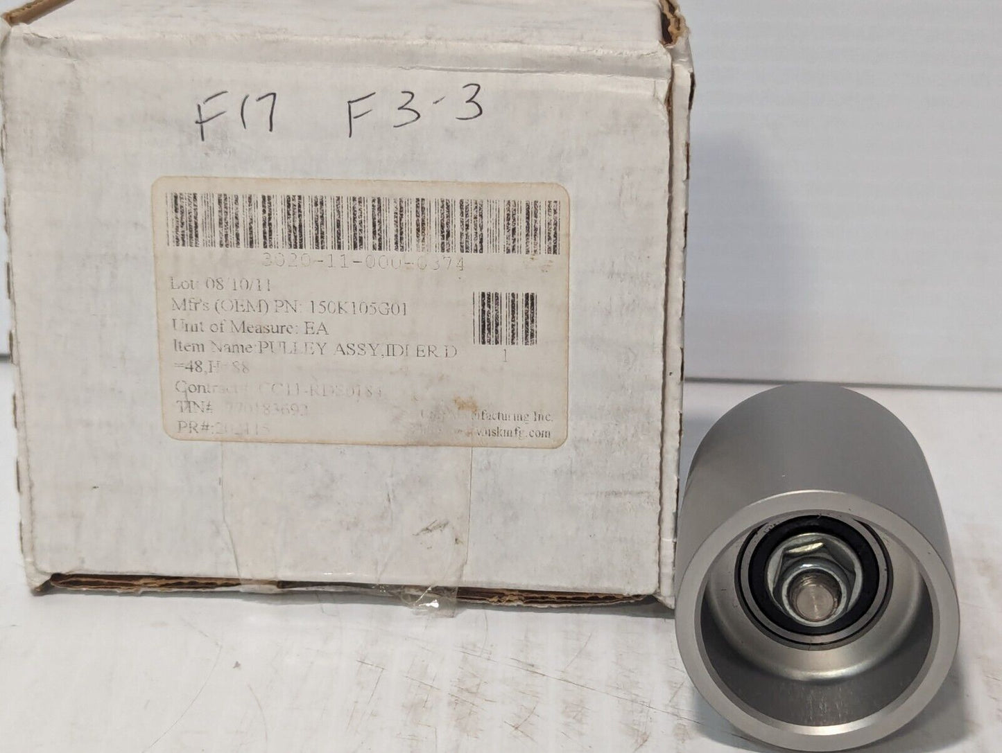 3020-11-000-0374 150K105G01 Idler Pulley Assembly, D=48, H=88mm - Free Shipping