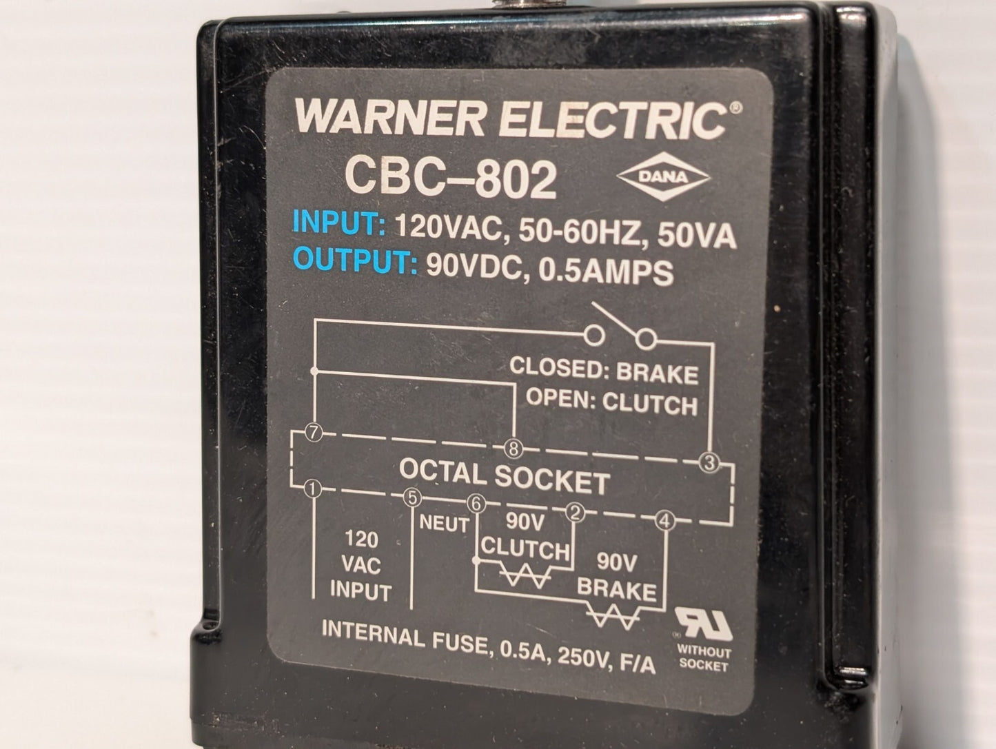 Warner Electric CBC-802 6002-448-001 Solid State Load Switching Power Supply