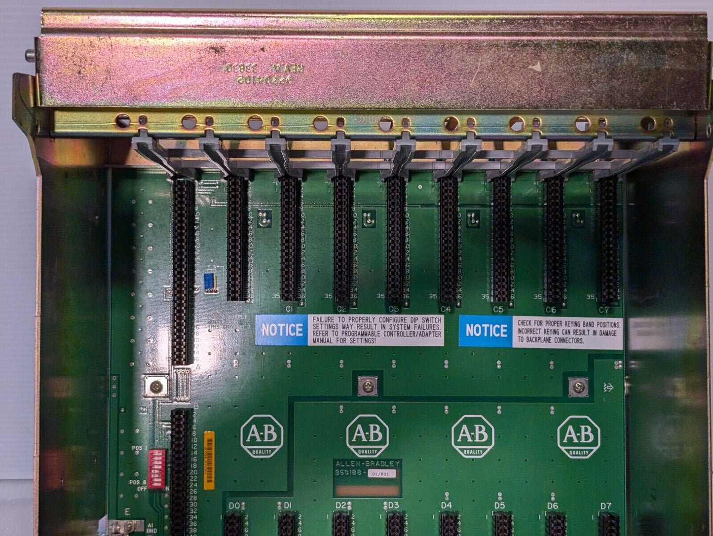 Allen Bradley 1771-A2B PLC 8 Slot I/O Chassis, Series B - Free Shipping