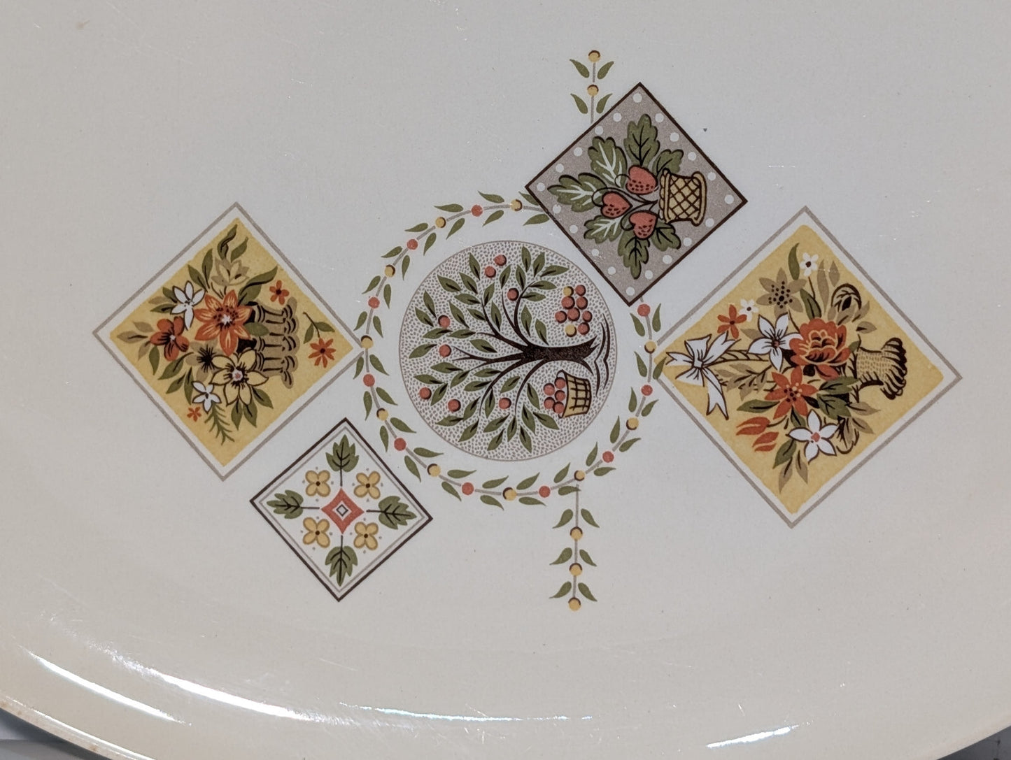 Vintage Taylor Smith Brocatelle Ever Yours Oval Serving Platter, 1960s, MCM