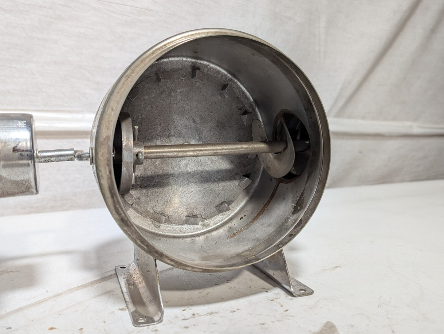 1st Ayd manual dispenser with 4-in-deep, 6-in-diameter hopper, hole 1/4 inch dia