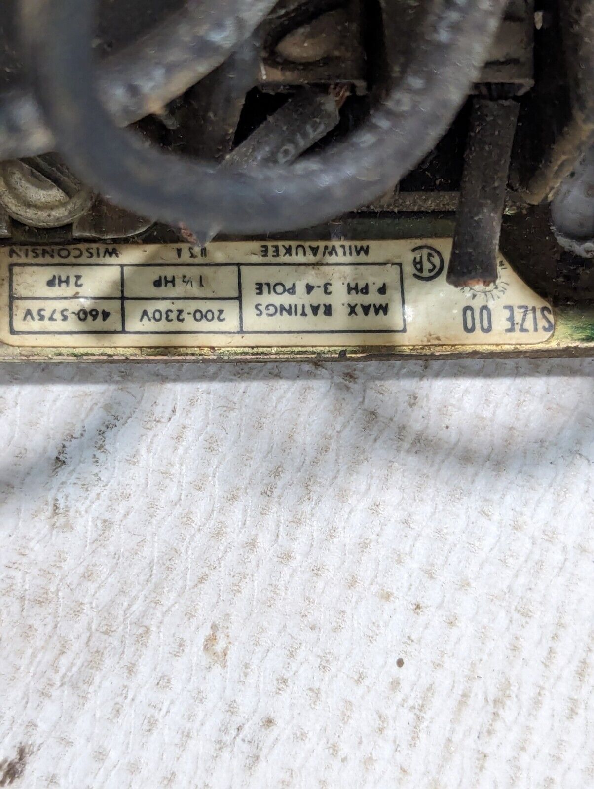 Allen Bradley 509-TOB Motor Starter, Series A, NEMA Size 00, 100/115/120v Coil