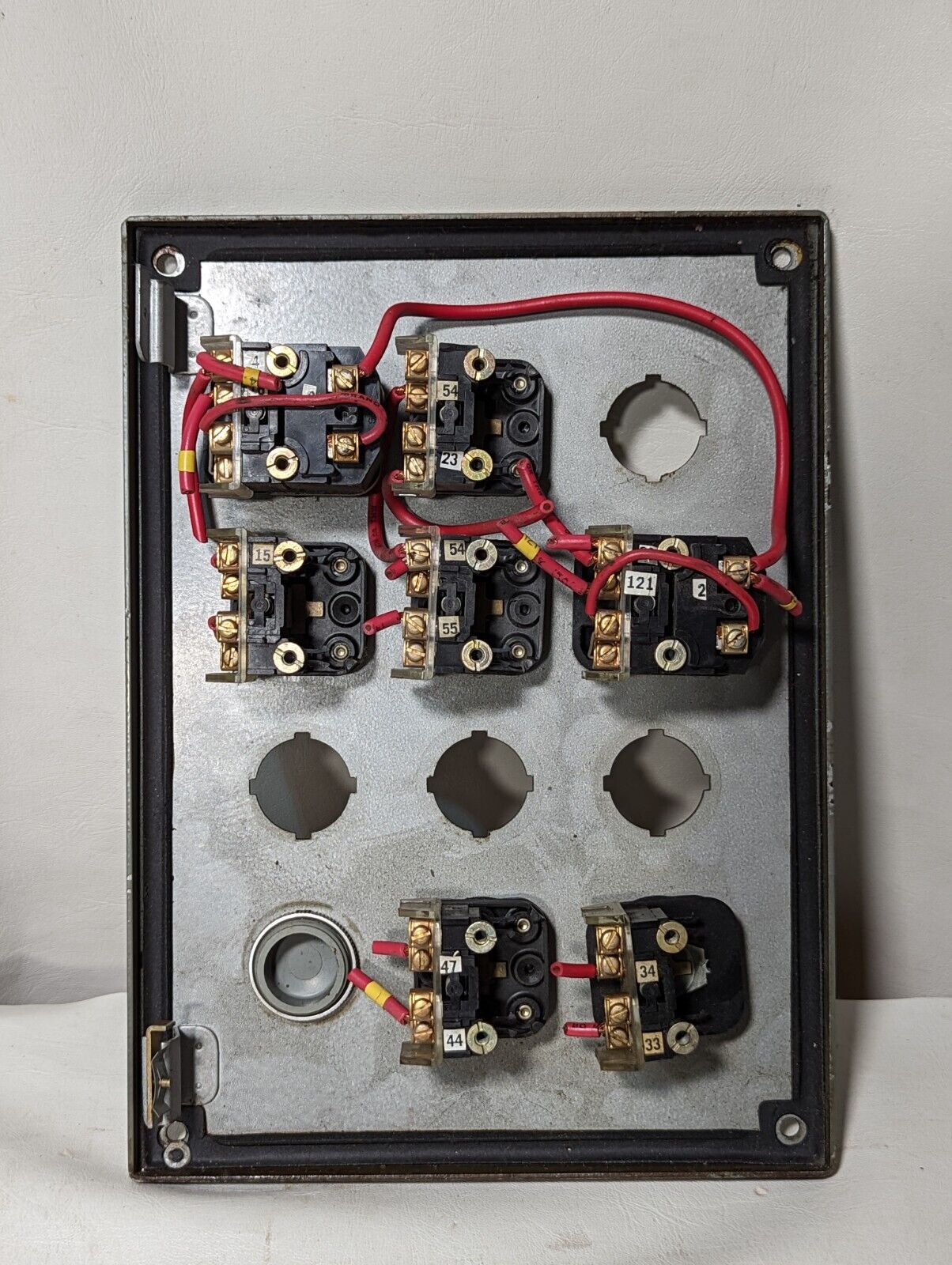 12 button pushbutton panel, Allen-Bradley pushbuttons x7, no back