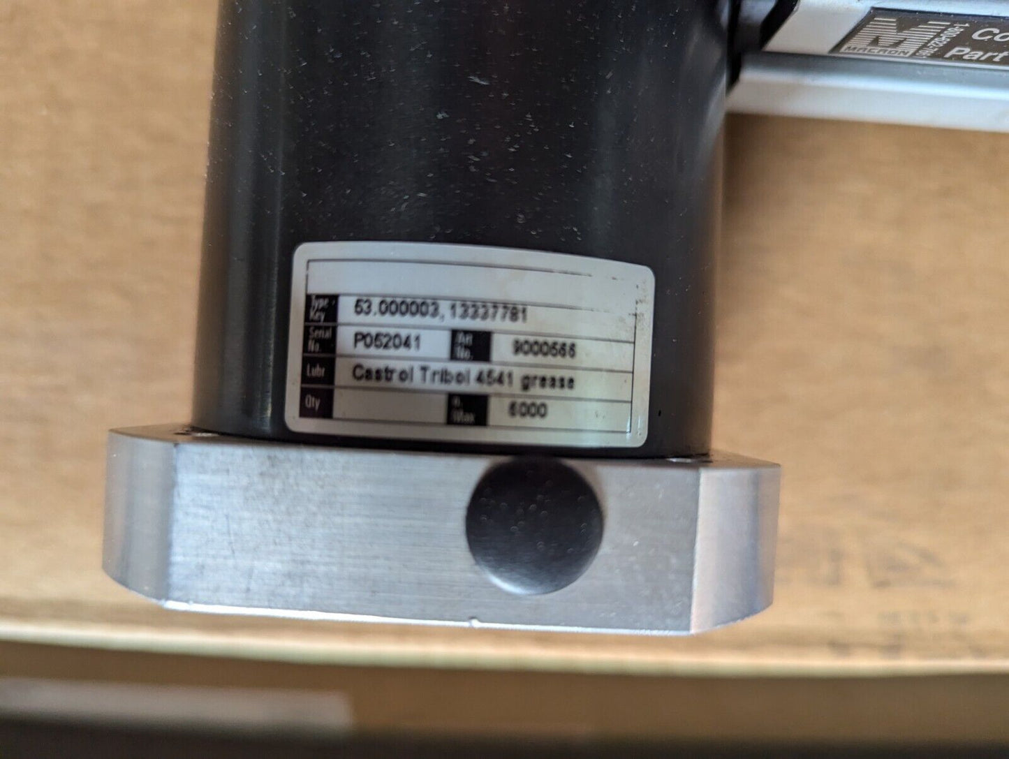 Macron 10067B01 Linear Slide Actuator w/Onvio 9000566 Reducer / 3915-12-000-3796