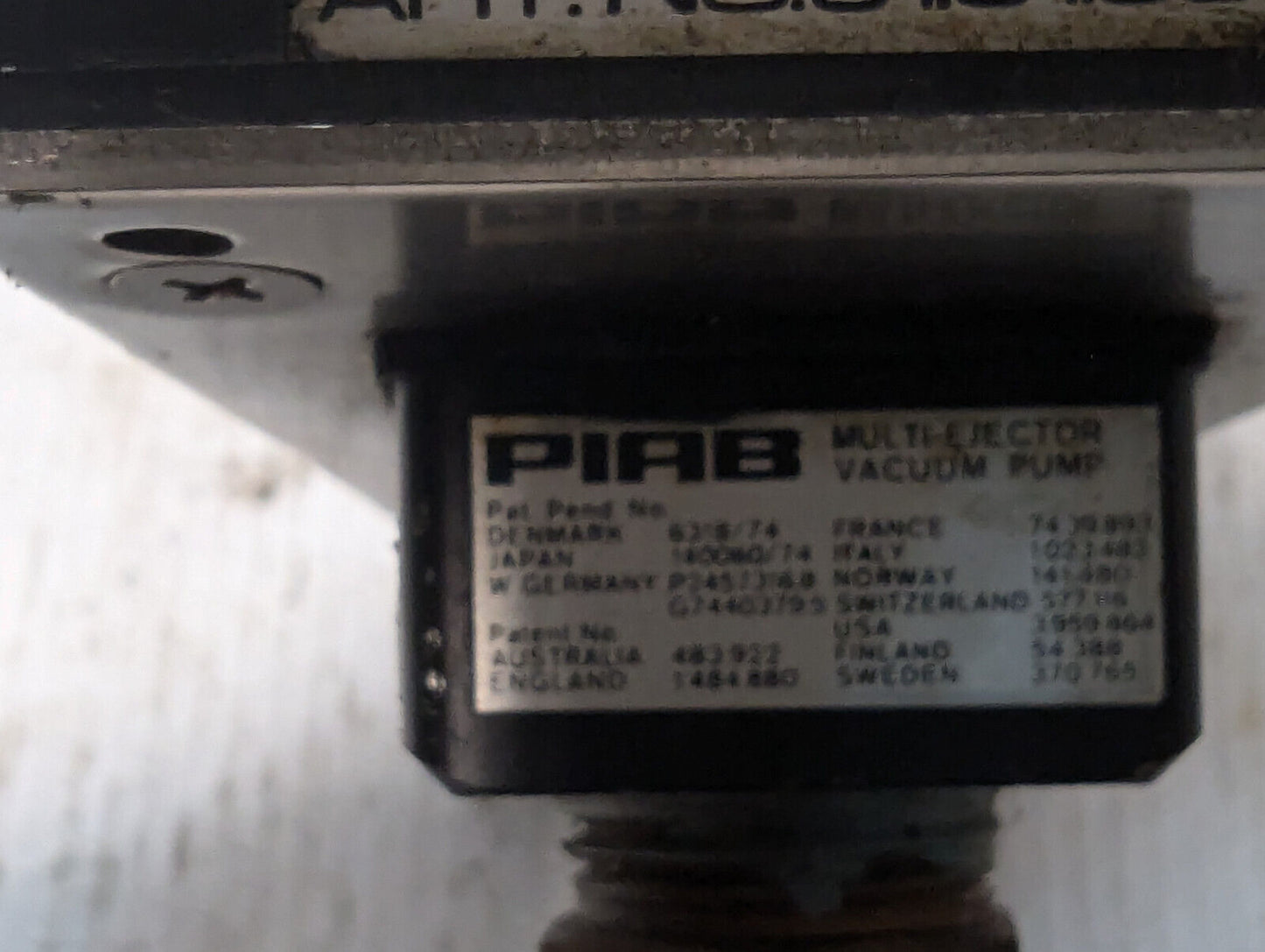 Piab M125 Multi-Ejector Vacuum Pump, Part No. 31.01.094 -Free Shipping