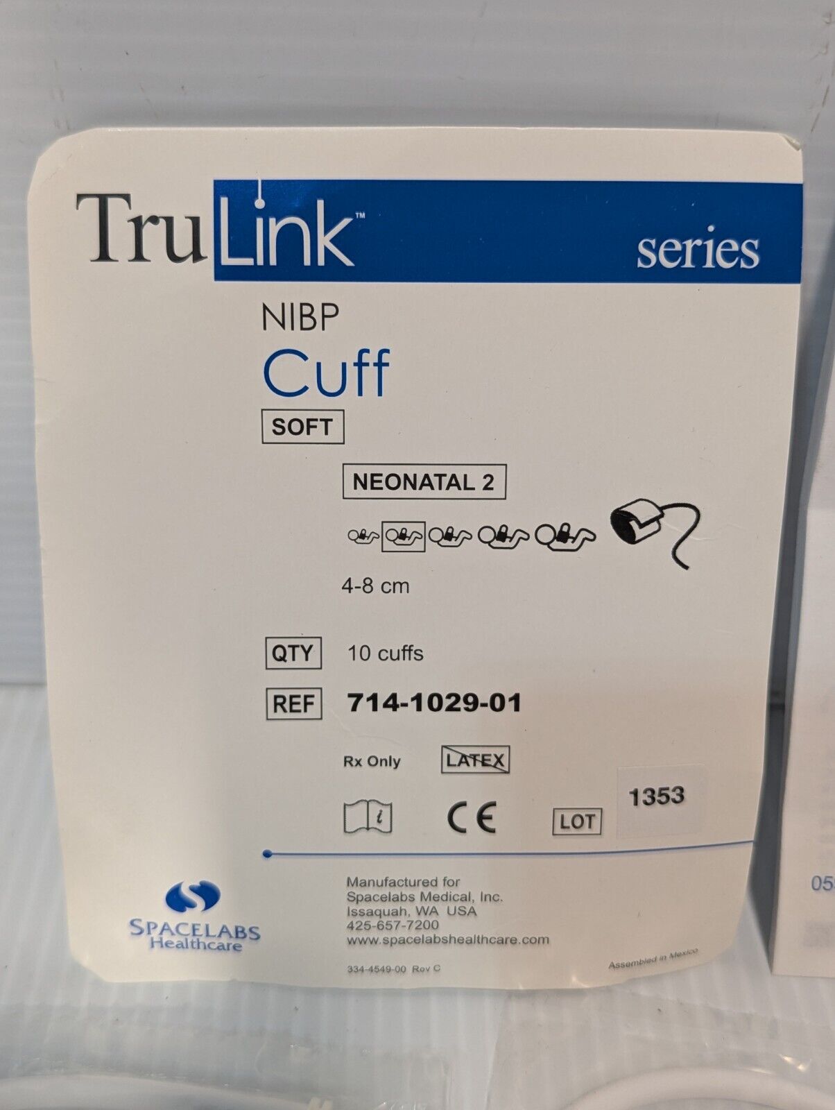 Spacelabs 714-1029-01 Soft Disposable Neonatal Cuff, Pack of 10 - Free Shipping