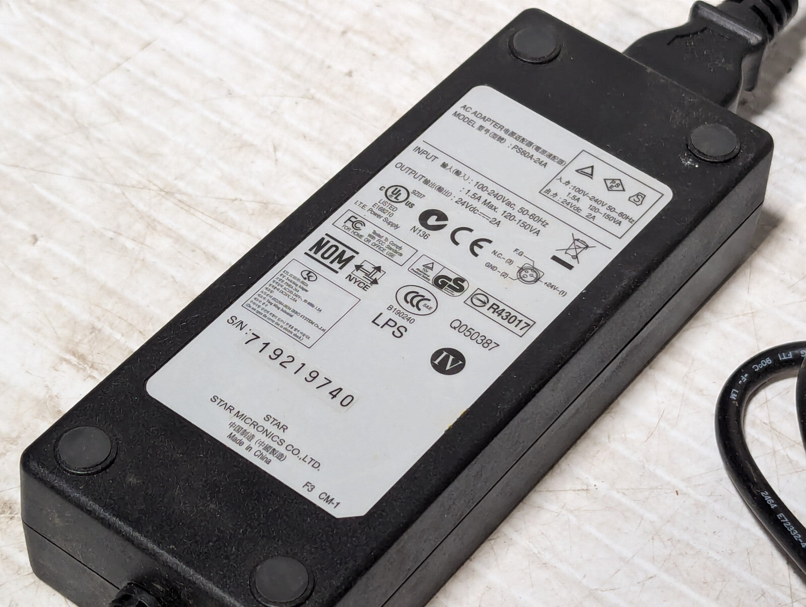 Star TSP700 High Speed Thermal Printer, PS60A Adapter, Receipt, POS, White