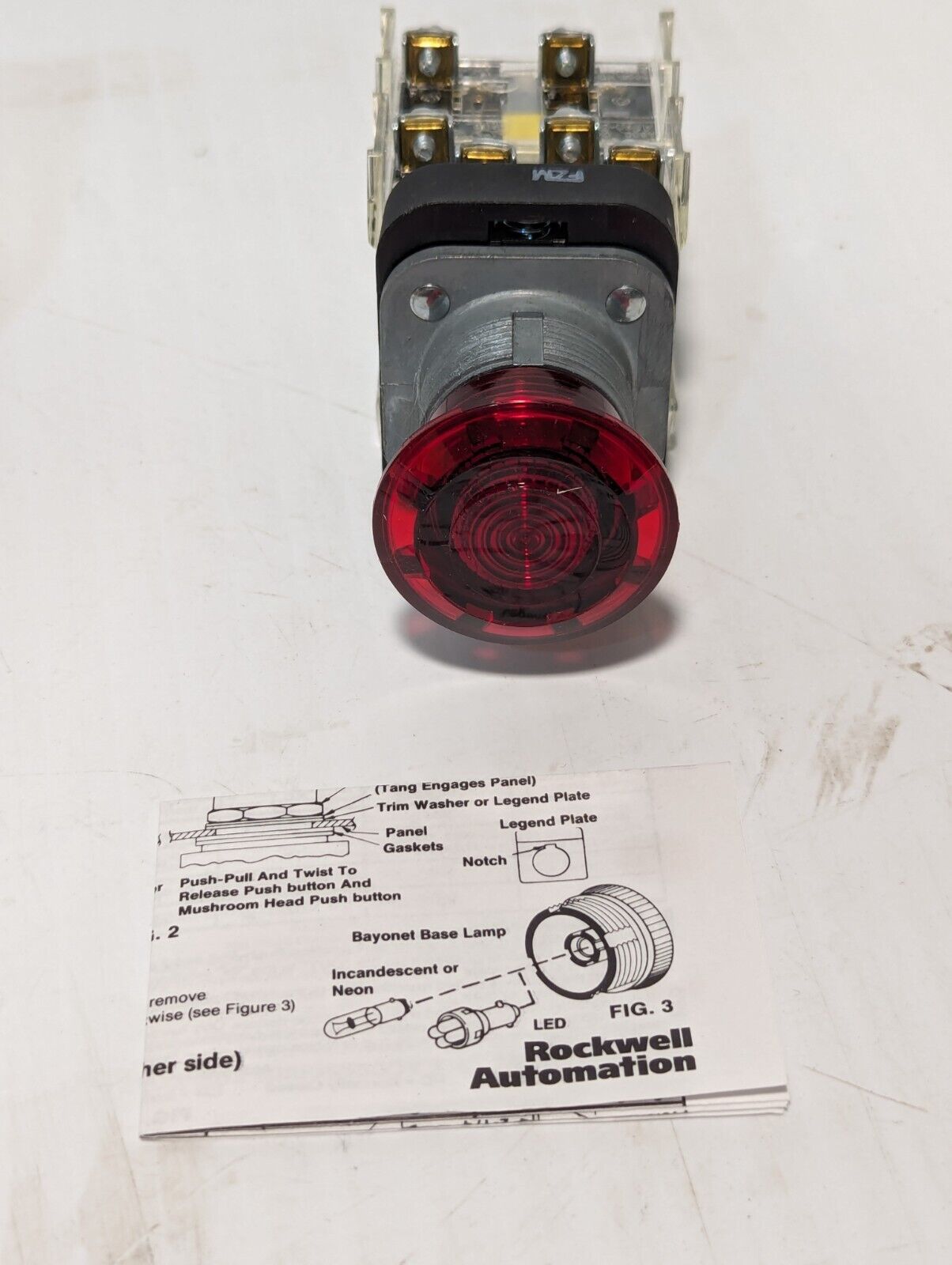 Allen Bradley 800T-NX1540 Emergency Stop Push-button SER.T - Free Shipping