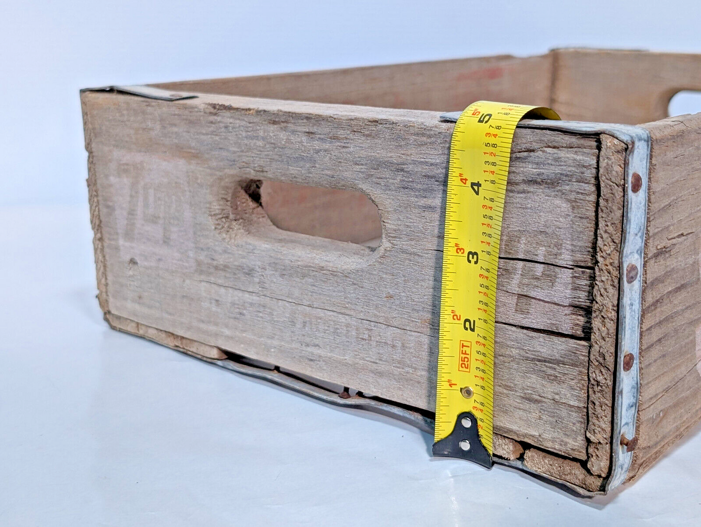 Vintage Antique Seven Up 7-UP Wooden Soda Pop Beverage Crate Box Fresh Up 1950s