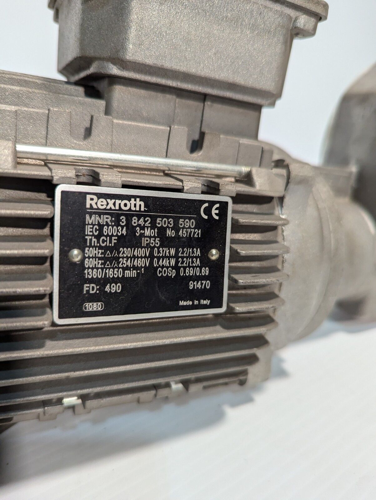 Rexroth 3842503590 motor, 230/400/254/460VAC, 1360/1650RPM with Bosch 3842503069