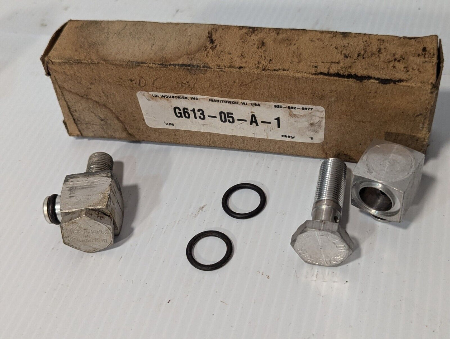 LDI Industries G613-05-A-1 oil sight gauge, no tube, only aluminum end blocks