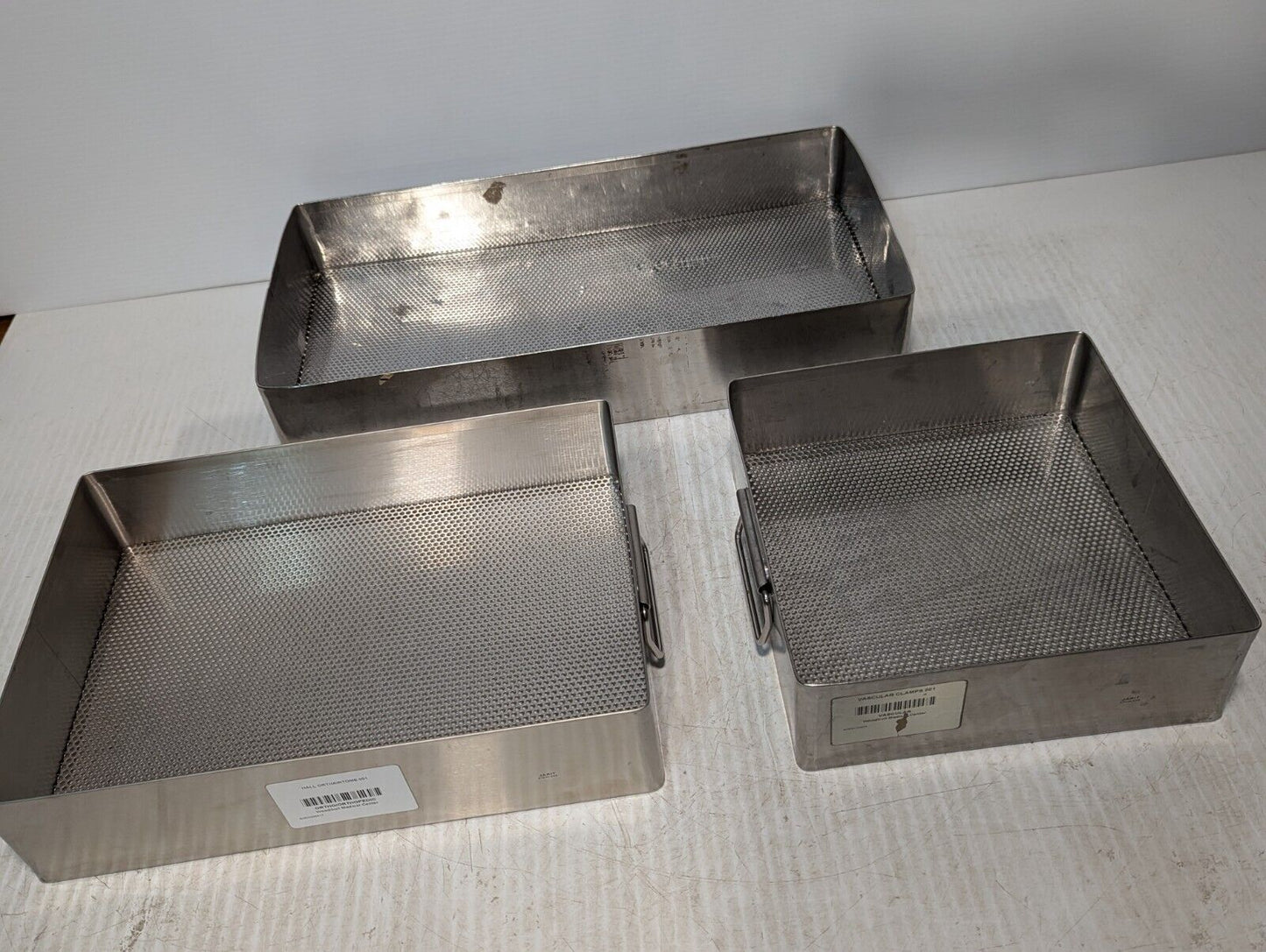 (3) Integra Jarit 117-Series Instrument Trays, 10.5"x3.5"x10/15/20" - Free Ship
