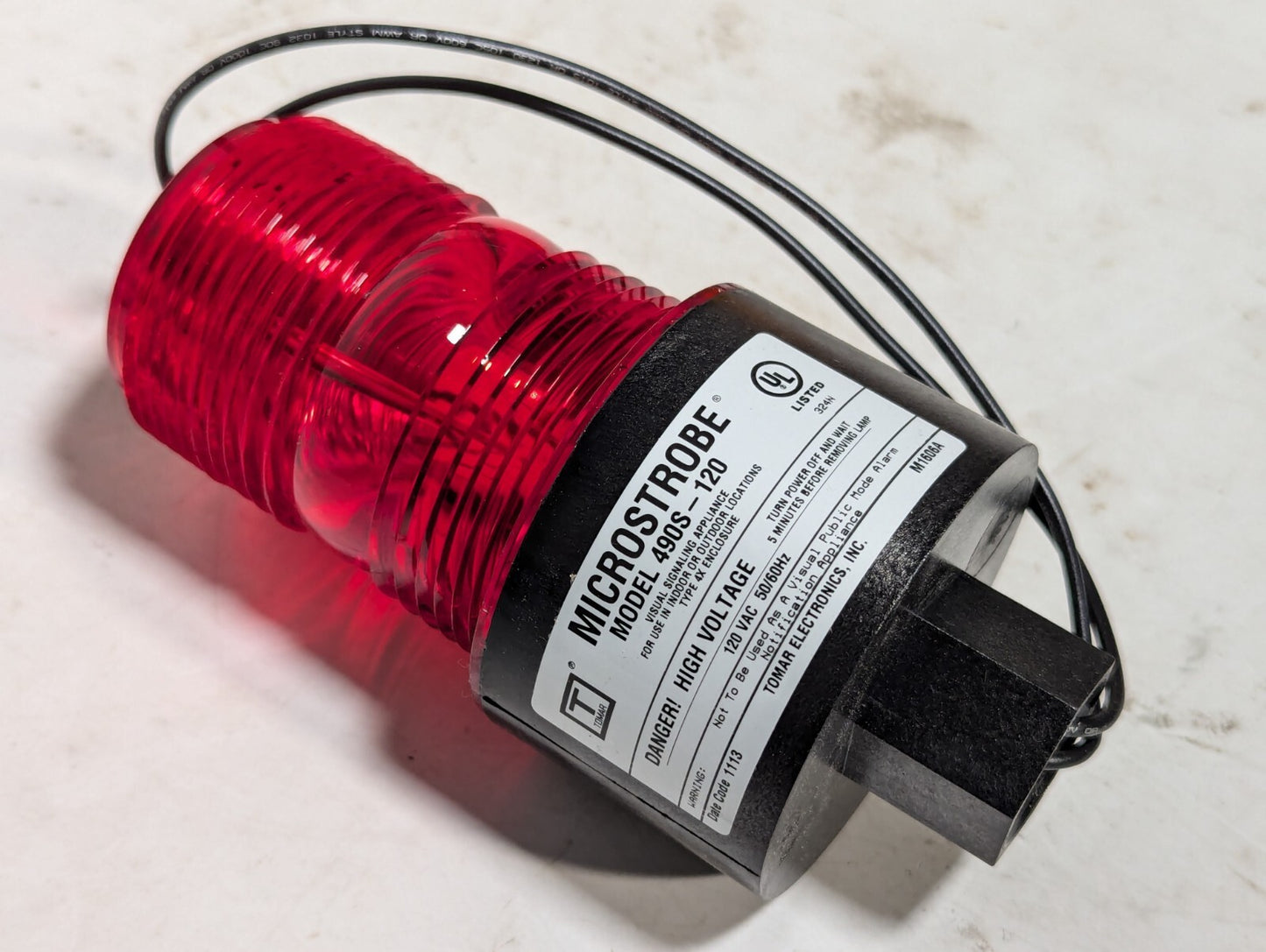Tomar Electronics 490S Microstrobe Signal Light 120VAC Red, 1280VAC Amber
