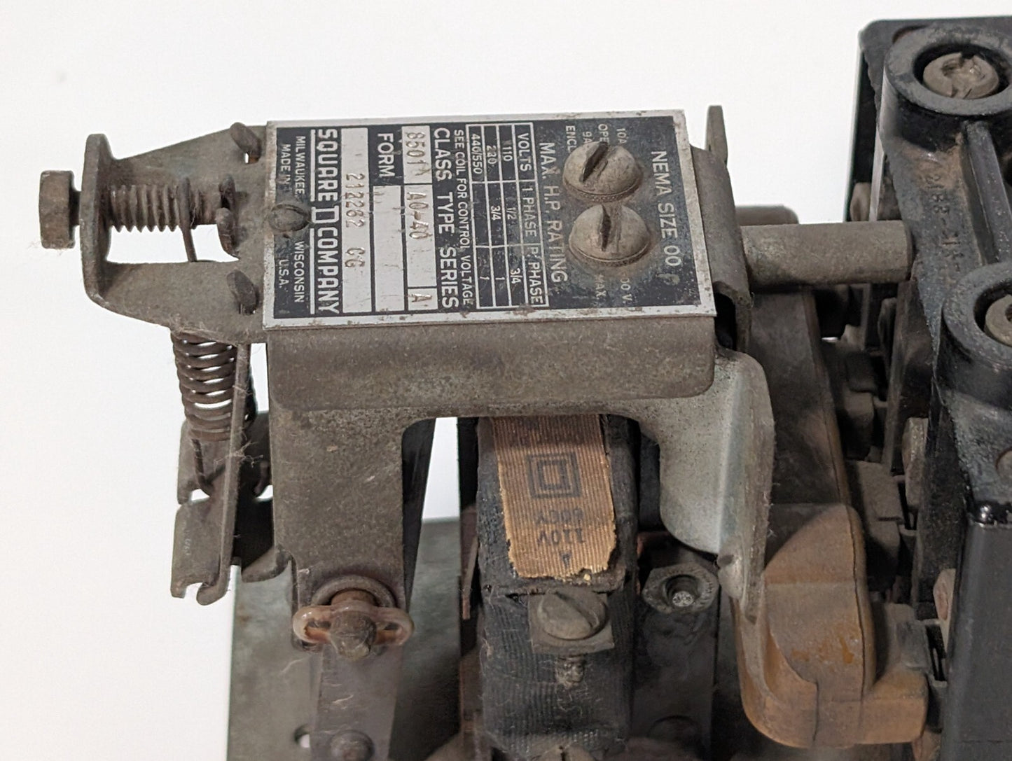 Square D 8501 A0-40 Machine Tool Relay, Series A, 110v Coil, NEMA 00