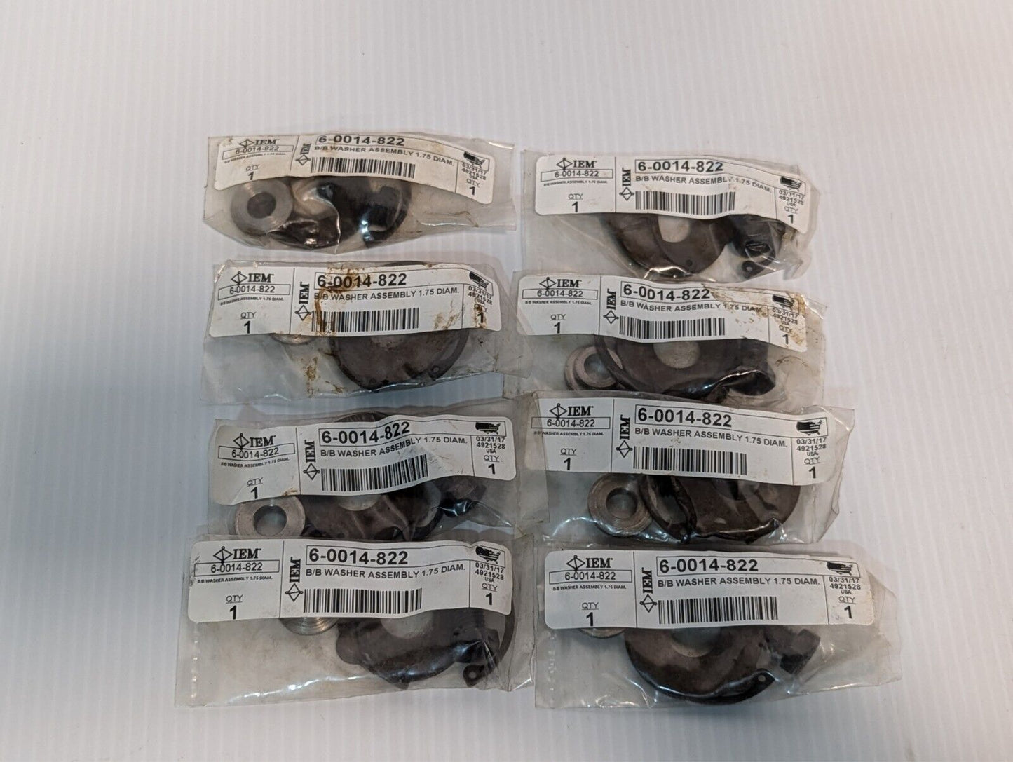 Lot of 8 IEM 6-0014-822 B/B Washer Assembly 1.75 Diam - Free Shipping+Returns