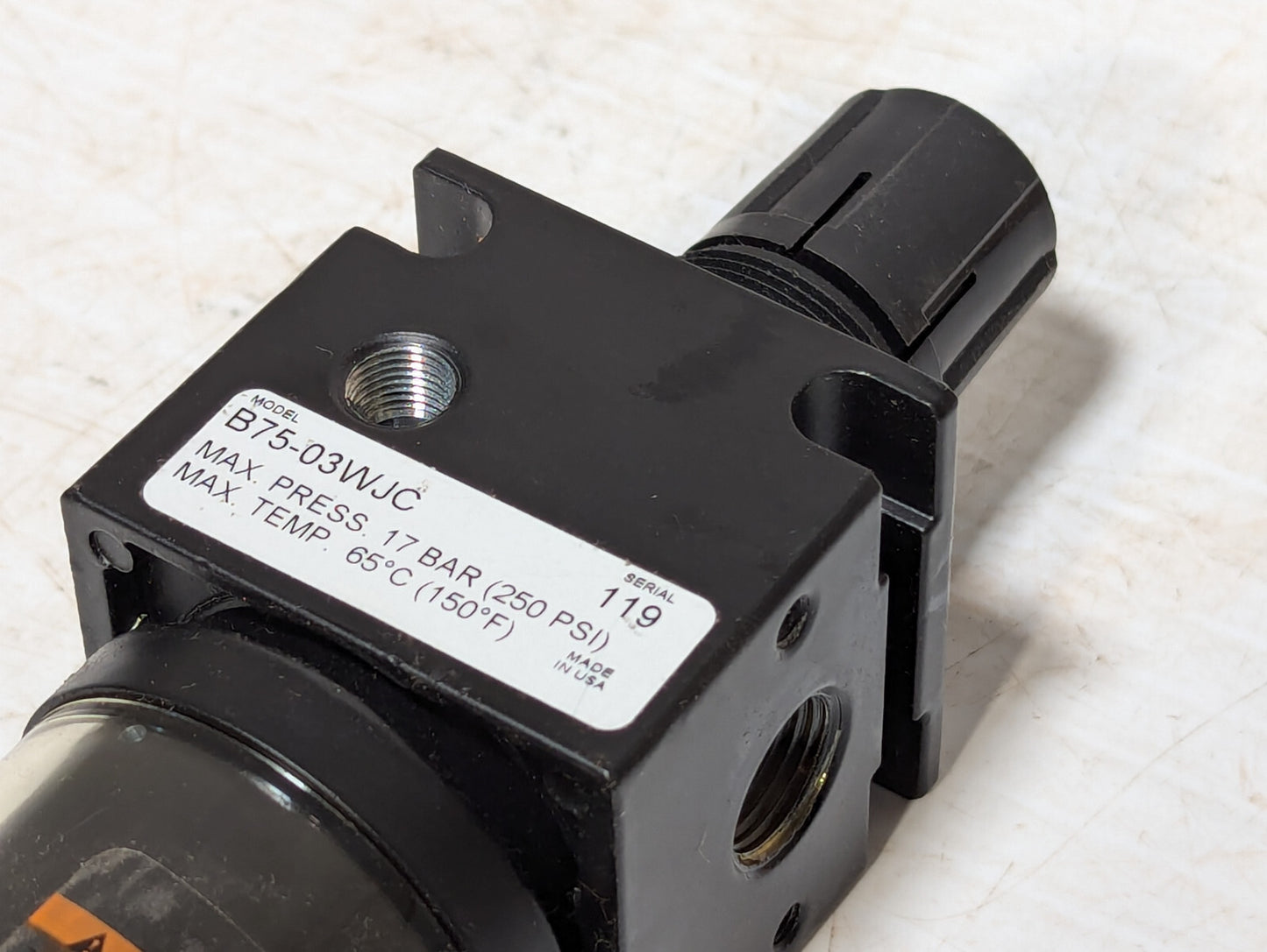 Watts Fluidair Parker B75-03WJC Integral Filter, Regulator, Twist Drain, 250Psi
