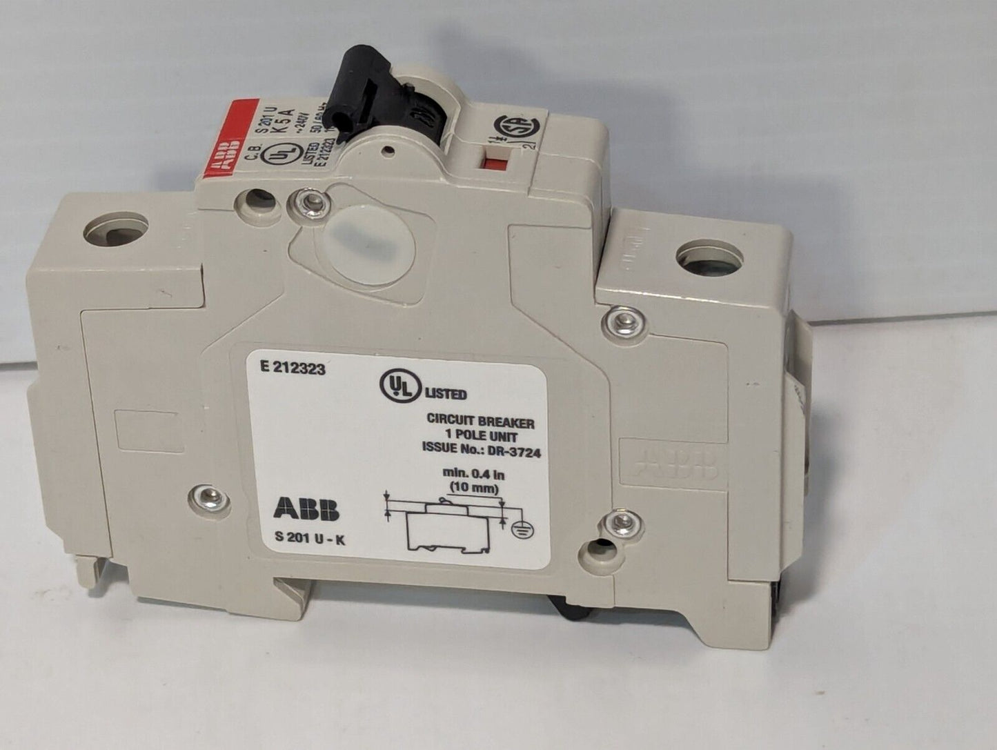 ABB S201UK5A Circuit Breaker, 5A, 240VAC, 50/60Hz, 1 Pole Unit - Free Shipping