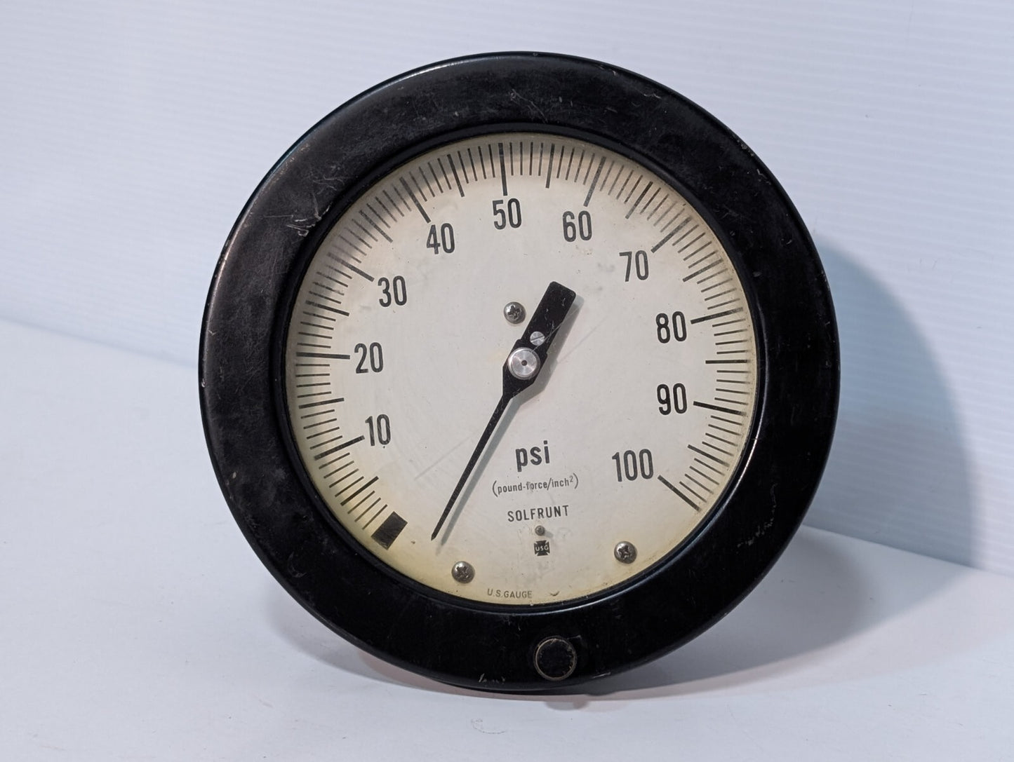 US Gauge (Ametek) Pressure Gauge, 0-100psi, 5.75" Dial Face, 1/4"npt Connector