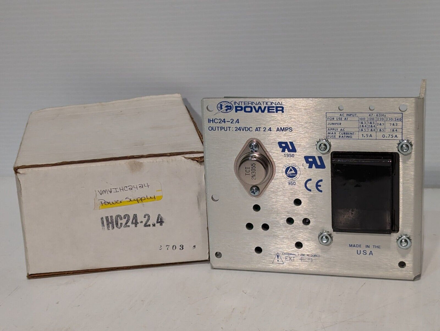 International Power IHC24-2.4 power supply, +24VDC@2.4A output - Free Shipping
