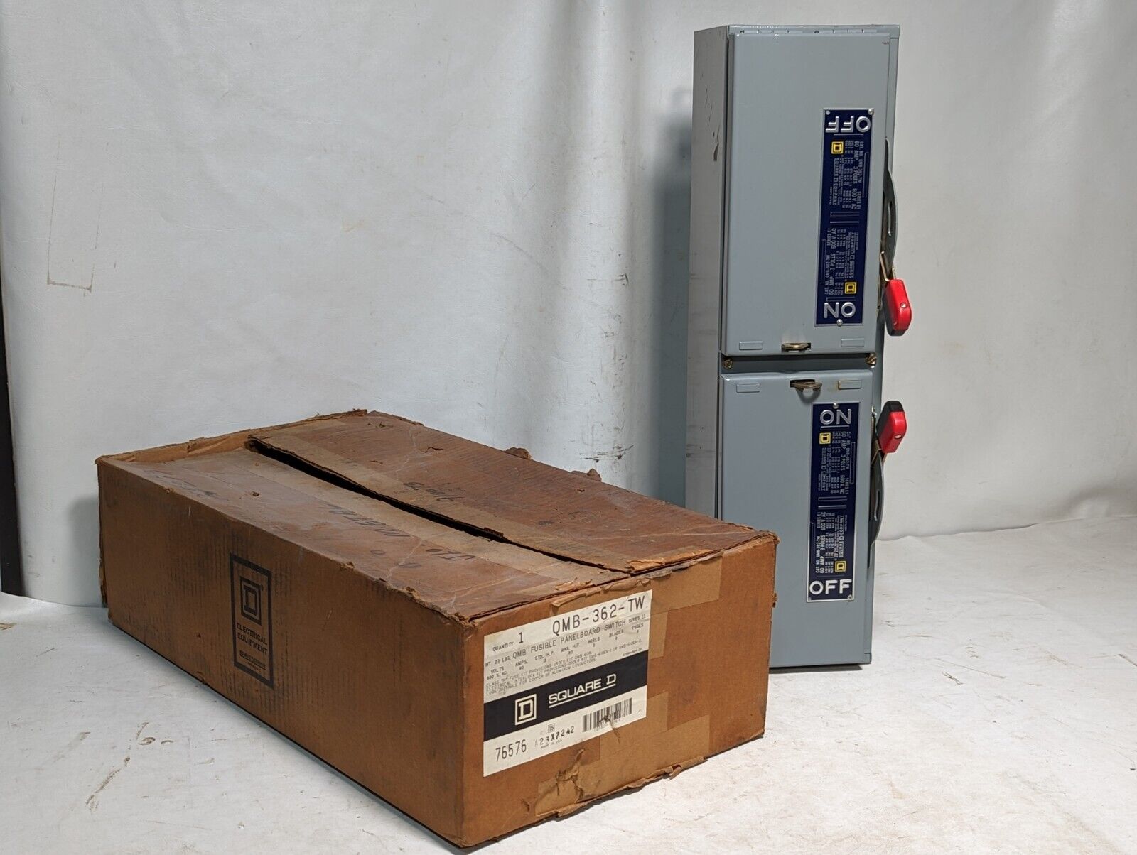 Square D QMB-362-TW QMB fusible panelboard switch, 600VAC, 60A, 15HP, 50HP max