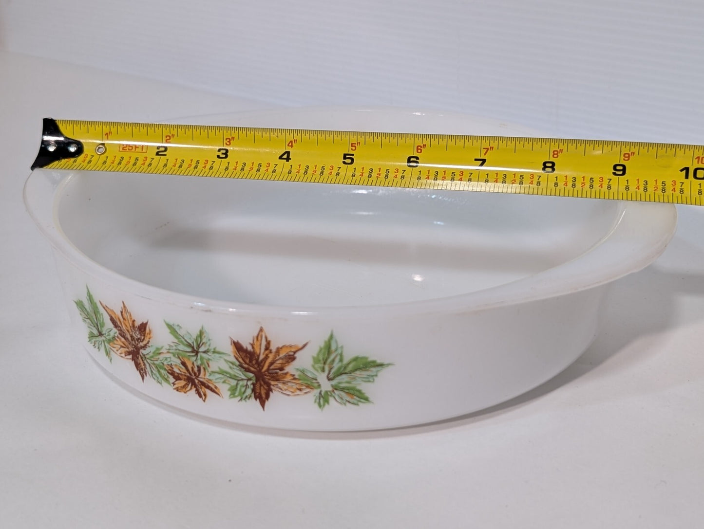 Vintage GlasBake J-2429 Round 8" Casserole Dish With Pyrex 624.C Glass Cover