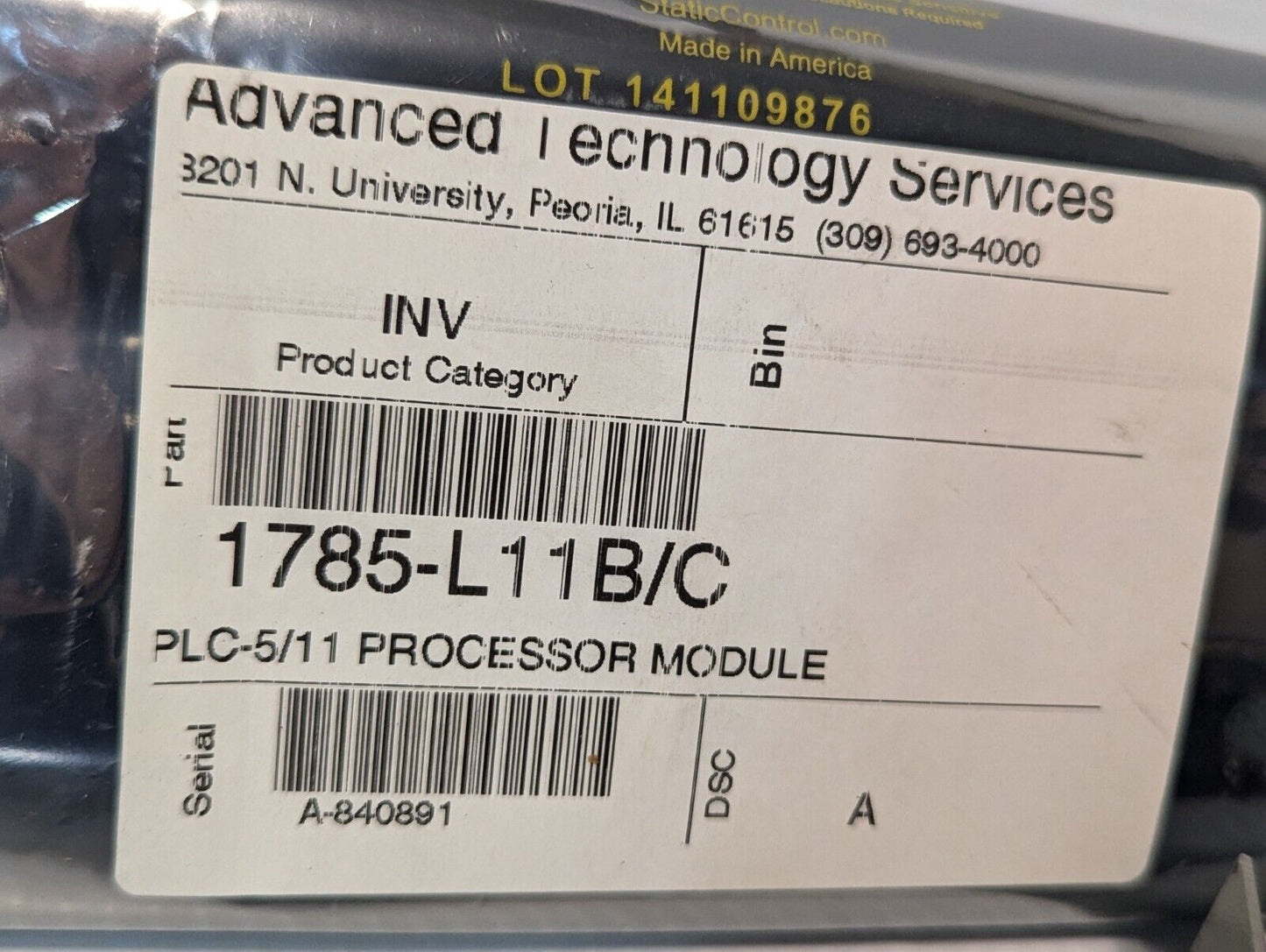 Allen Bradley 1785-L11B C PLC-5/11 Processor C Module - Free Shipping+Returns